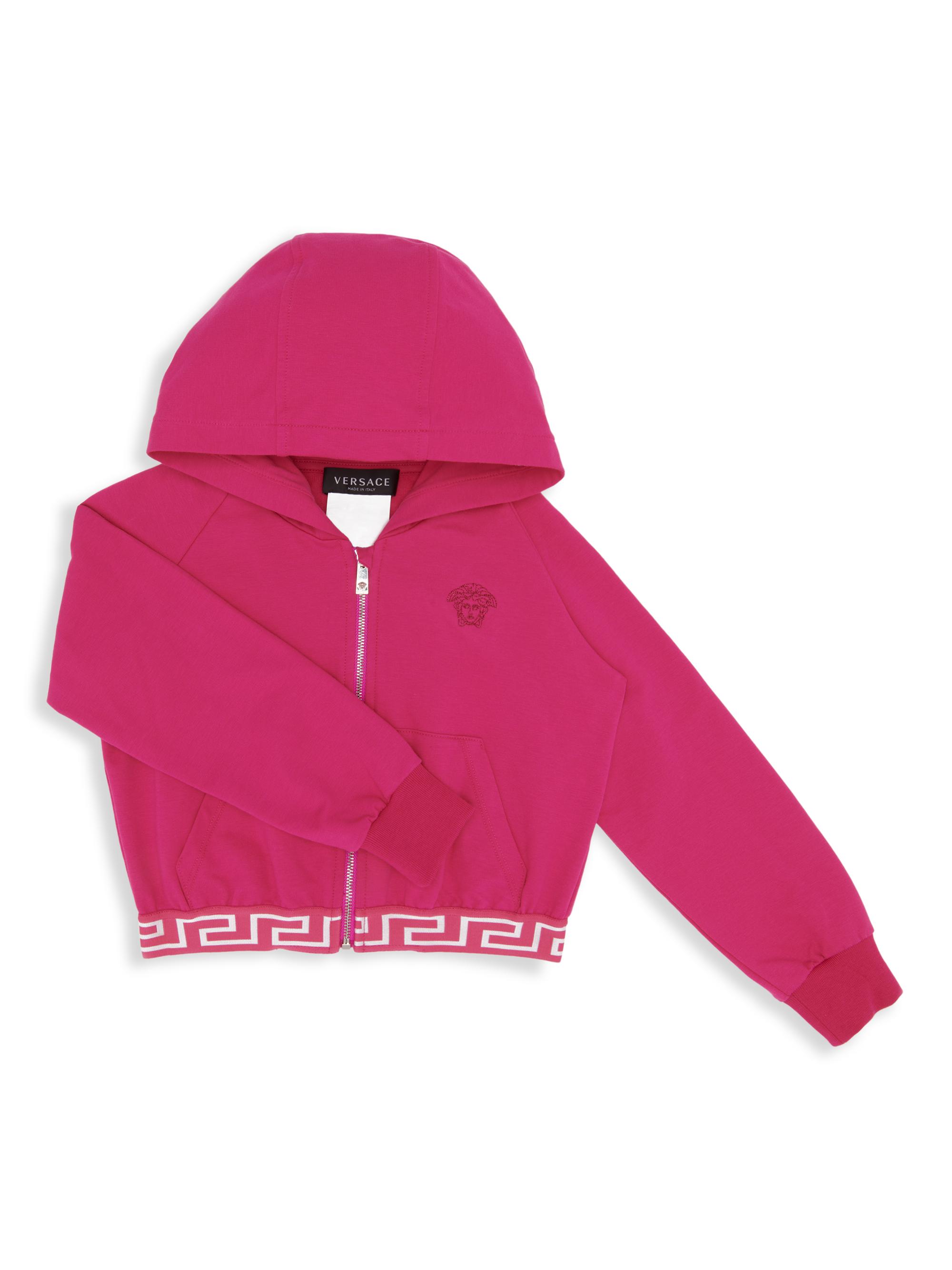 Versace Little Girl's & Girl's Medusa Embroidered Fleece Jacket - Fuchsia