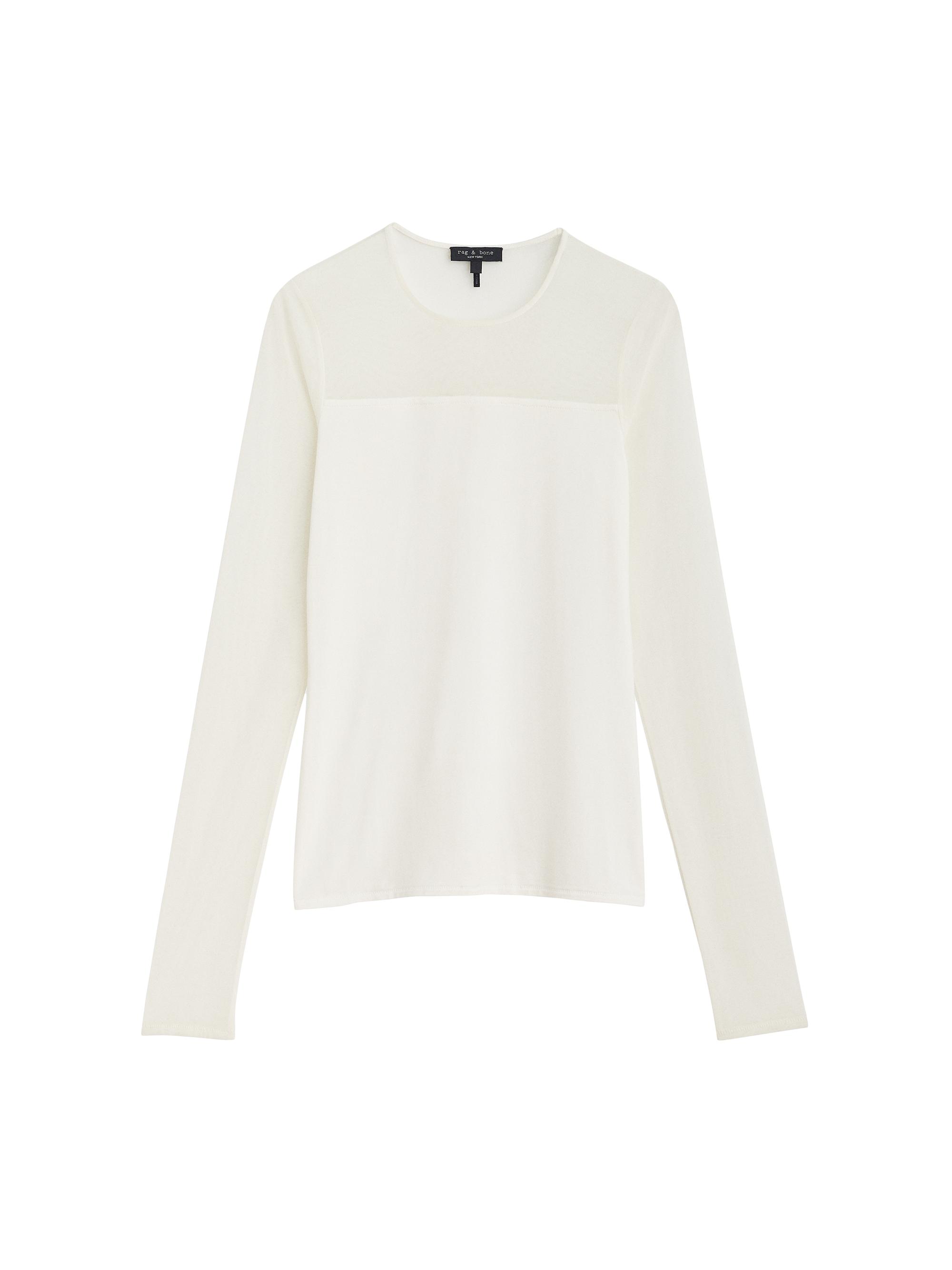 rag & bone Women's Luca Semi-Sheer Top - White