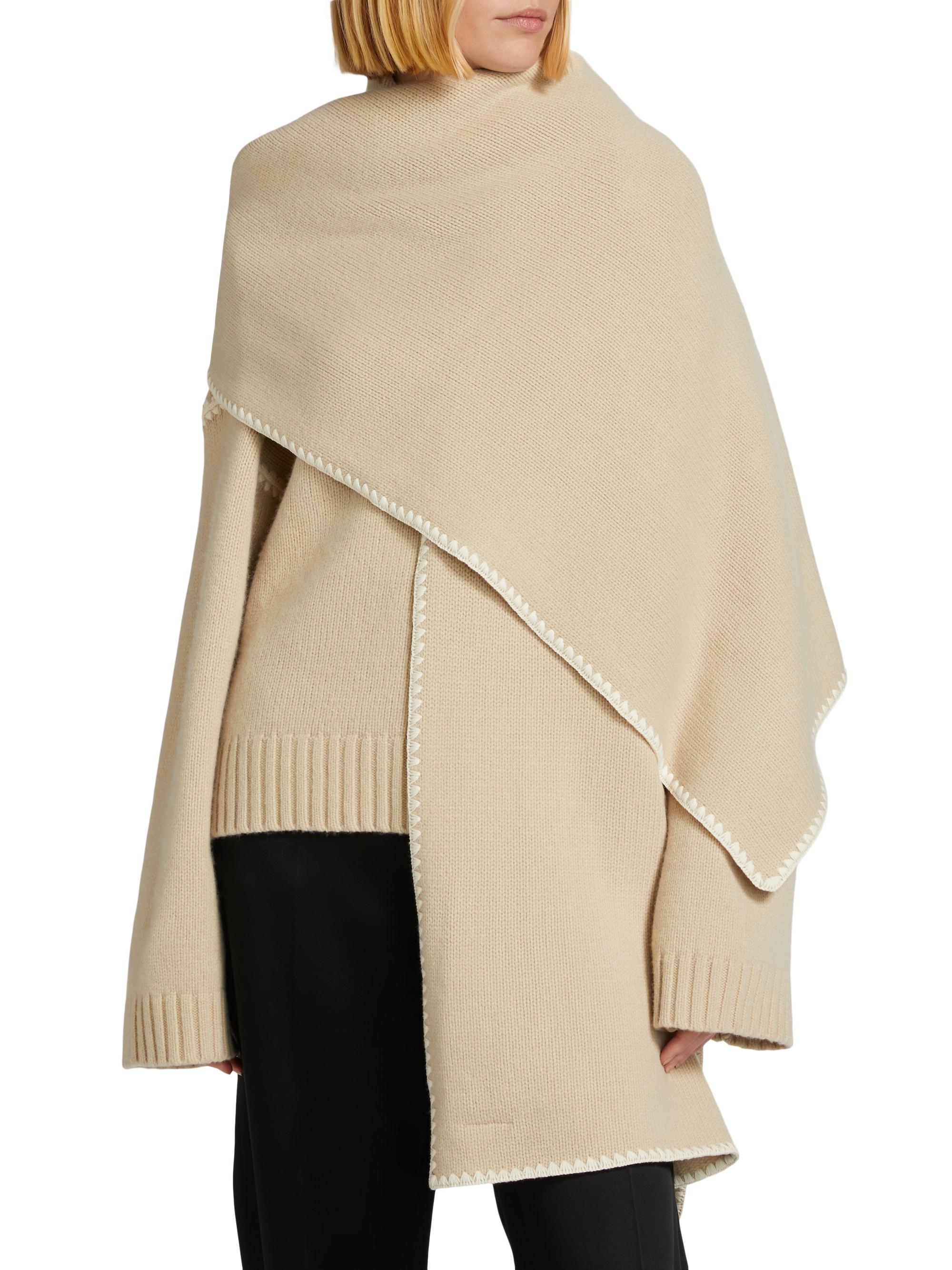 Toteme Women's Ps24 Embroidered Wool Cashmere Scarf - Harvest