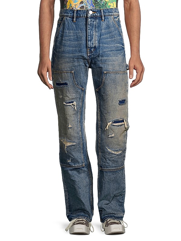 Shop Purple Brand Relaxed Straight-Fit Carpenter Jeans Shop Purple Brand Relaxed Straight-Fit Carpenter Jeans