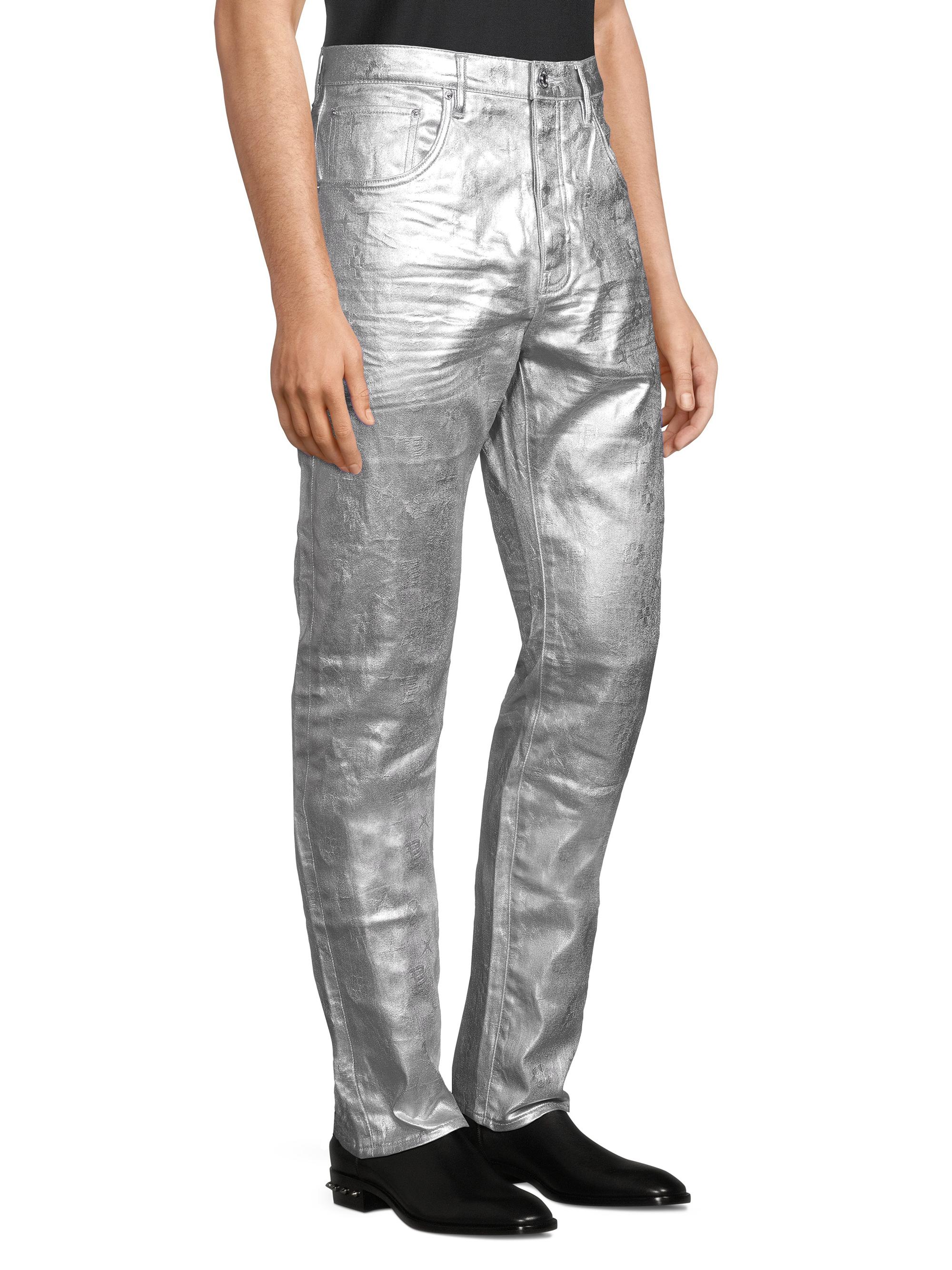 Purple Brand Metallic Monogram Stretch Skinny Jeans | Saks