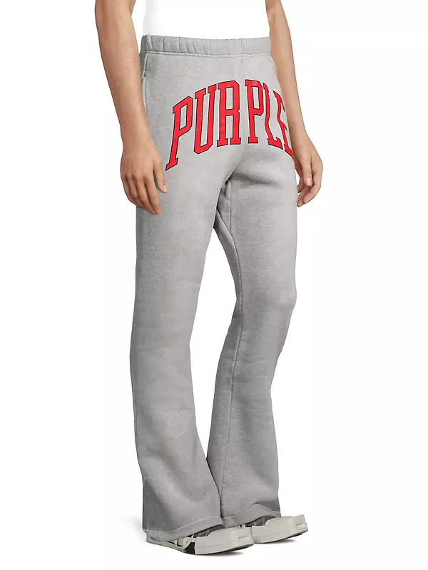 Shop Purple Brand Logo Fleece Flared Sweatpants