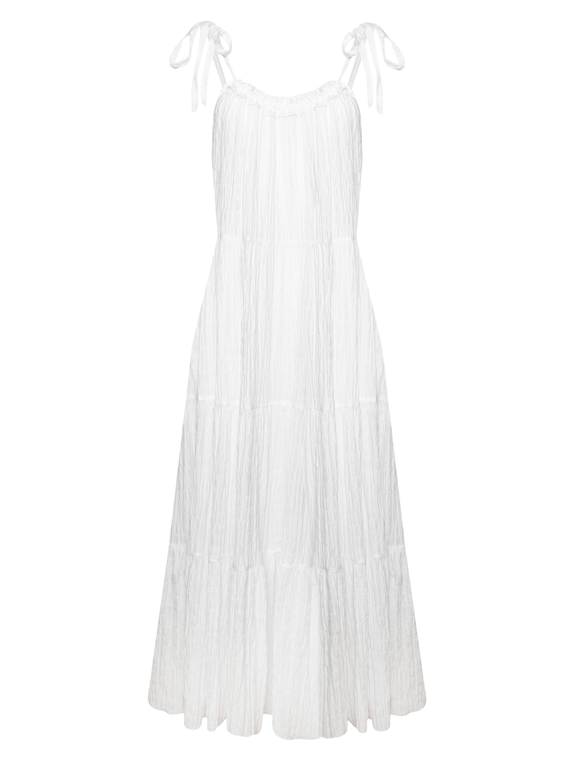 Robin Piccone Women's Fiona Textured Stretch Cotton Maxi Dress - White