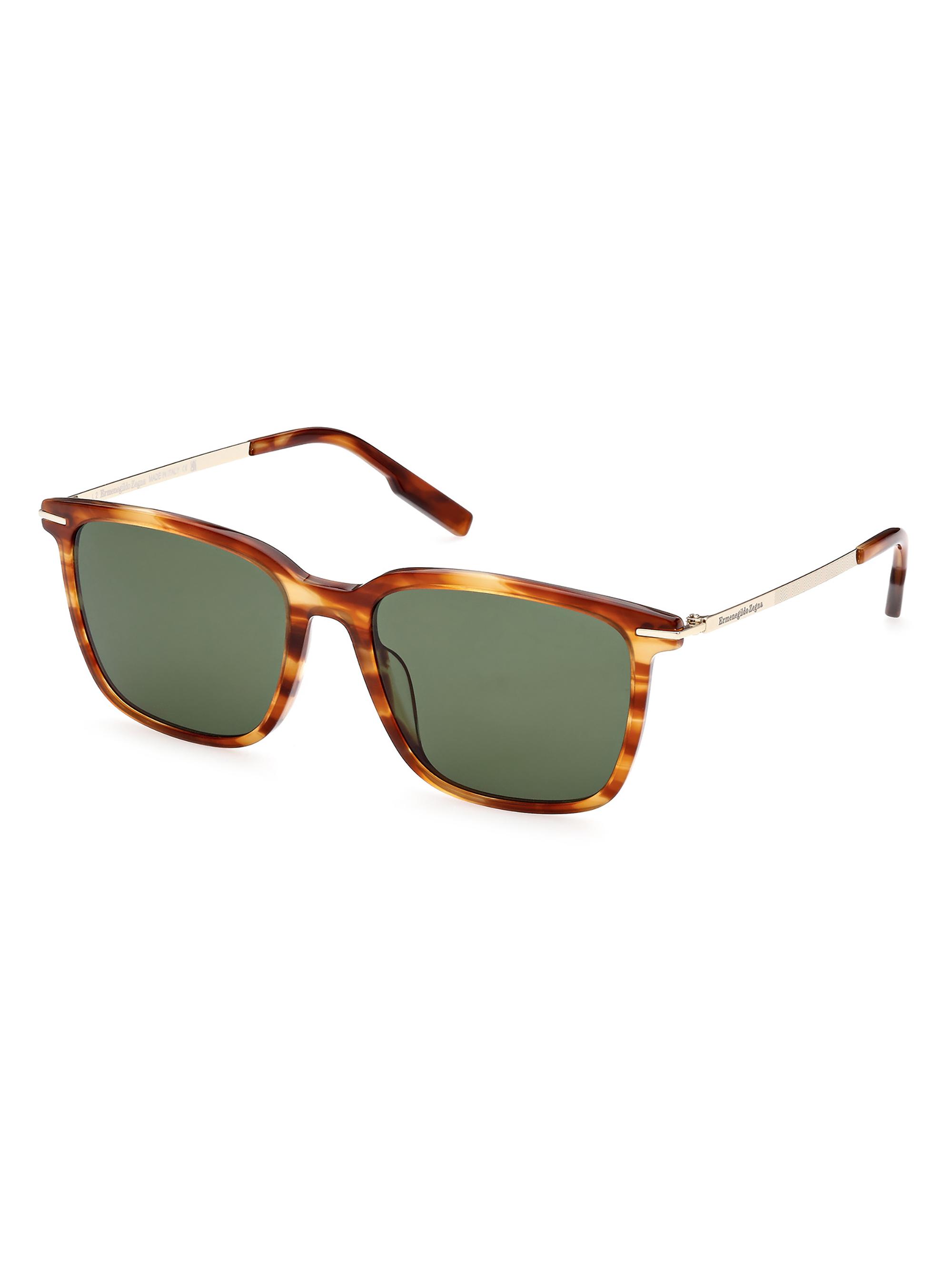 ZEGNA Men's 60MM Square Sunglasses - Dark Havana