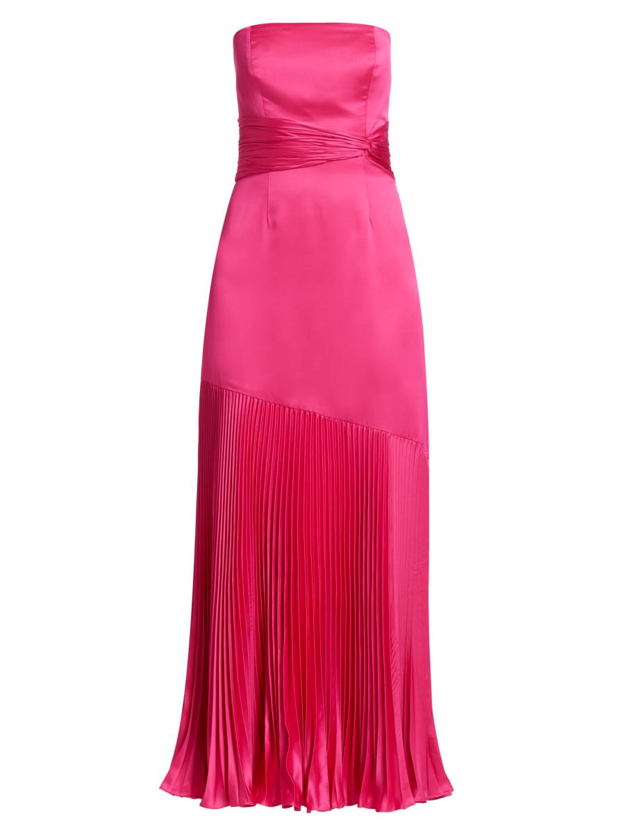 Amur Milly Strapless Pleated Maxi Dress | Saks Fifth Avenue
