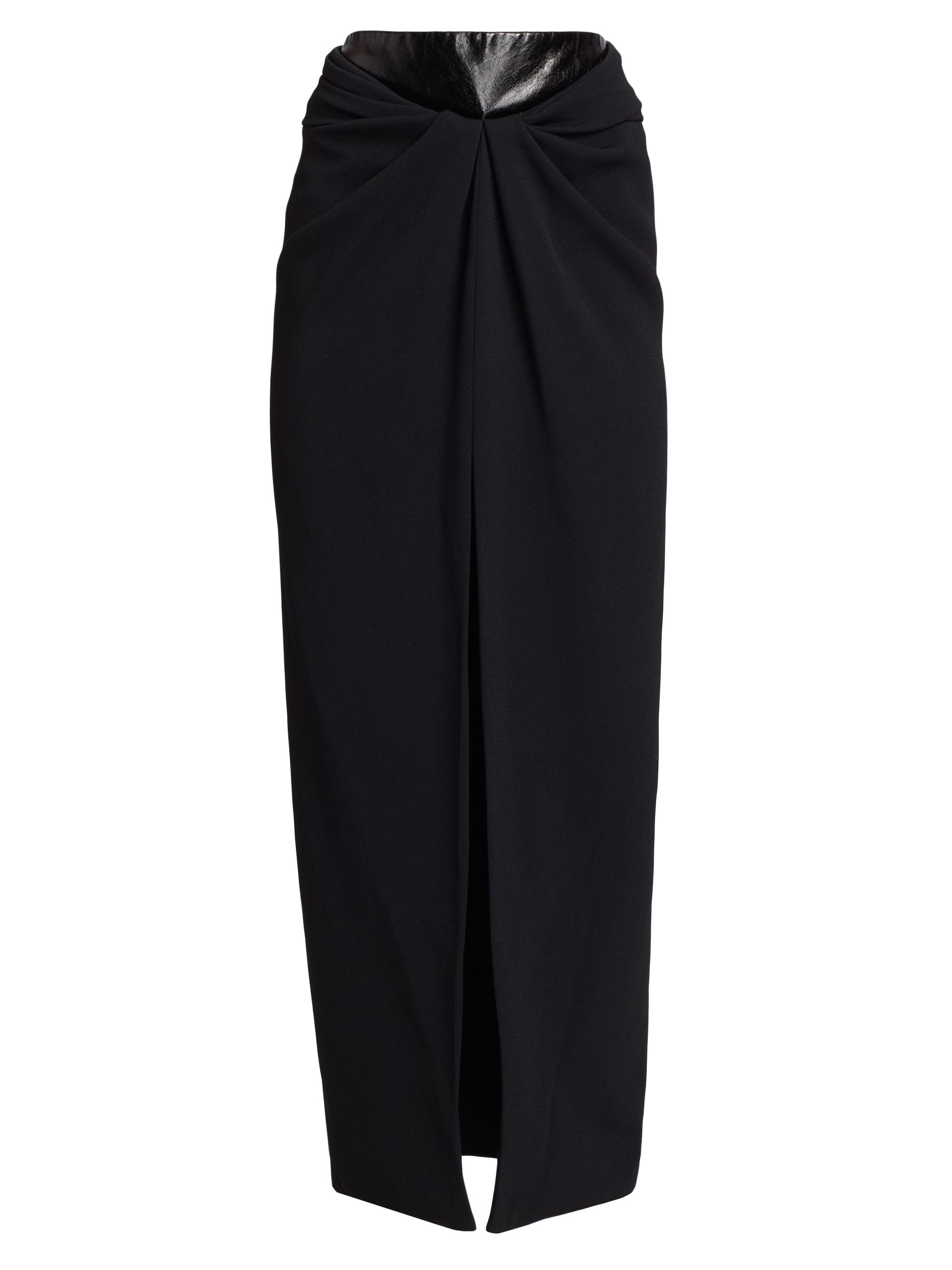 Brandon Maxwell Glazed Leather Draped Skirt | Saks Fifth Avenue