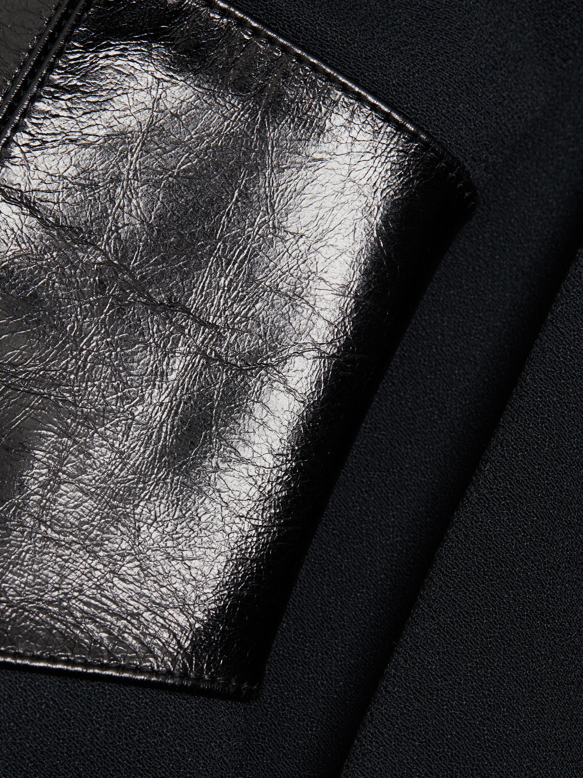 Brandon Maxwell Glazed Leather & Crepe Dress | Saks Fifth Avenue
