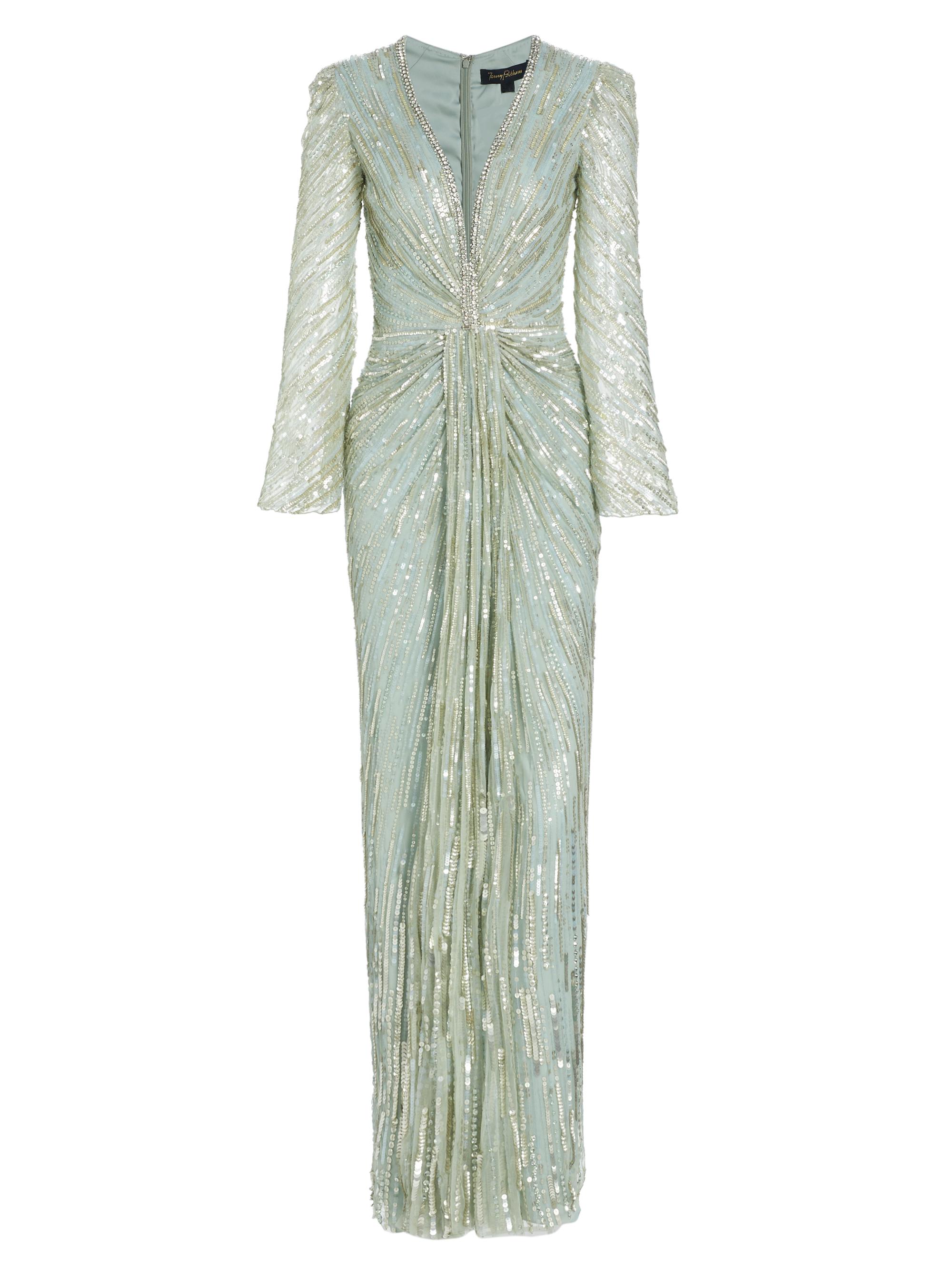 jenny packham beaded dress Jenny Packham Women's Lauretta Embellished Maxi Dress - Blue - Size 18 UK/14 US