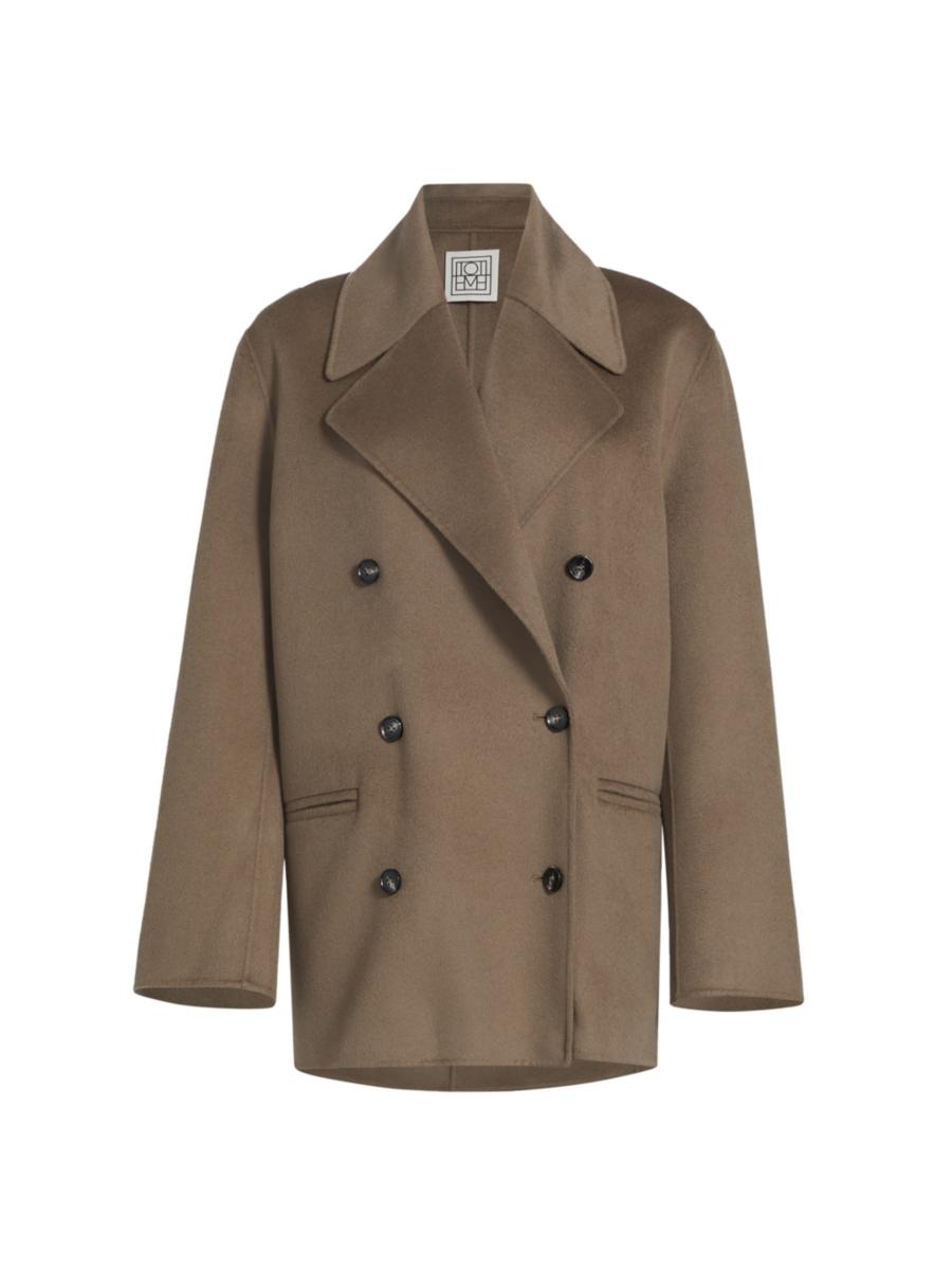 Toteme Wool Doublé Short Peacoat | Saks Fifth Avenue