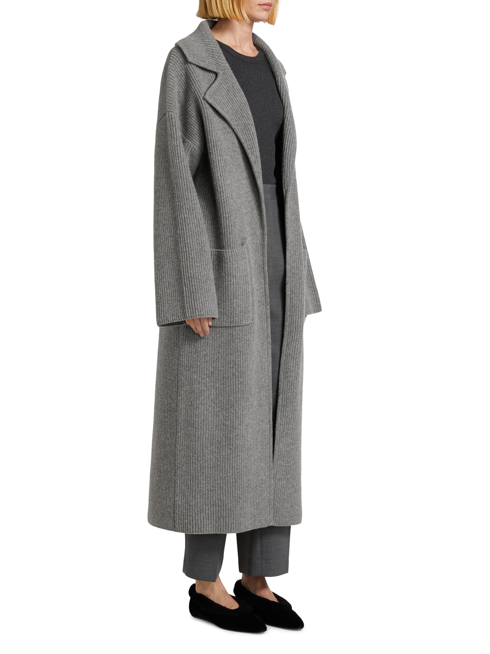 Toteme Wool-Blend Rib-Knit Cardigan Coat Saks Fifth Avenue