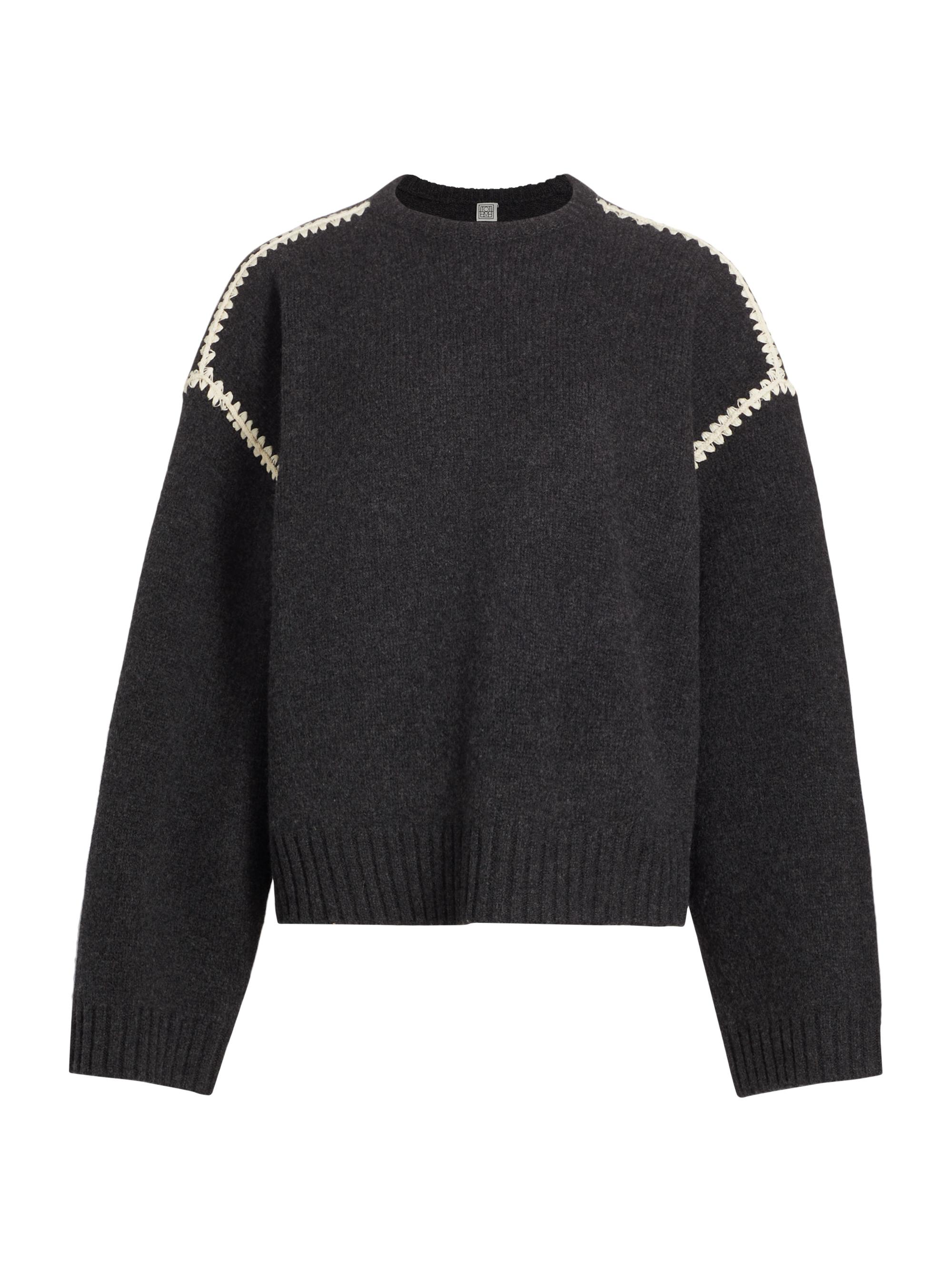 Toteme Wool-Cashmere Embroidered Sweater | Saks Fifth Avenue