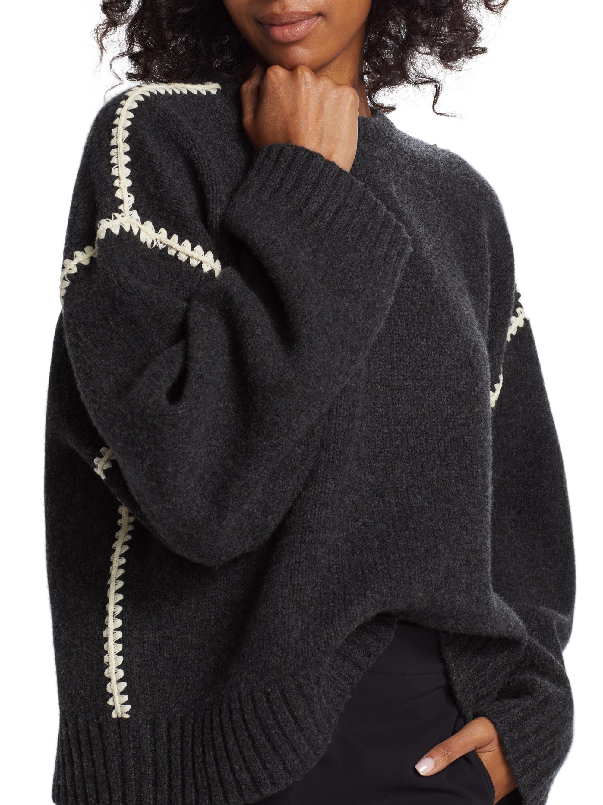 Rimon　TOTEME カシミヤ混ニット Toteme Wool-Cashmere Embroidered Sweater | Saks Fifth Avenue