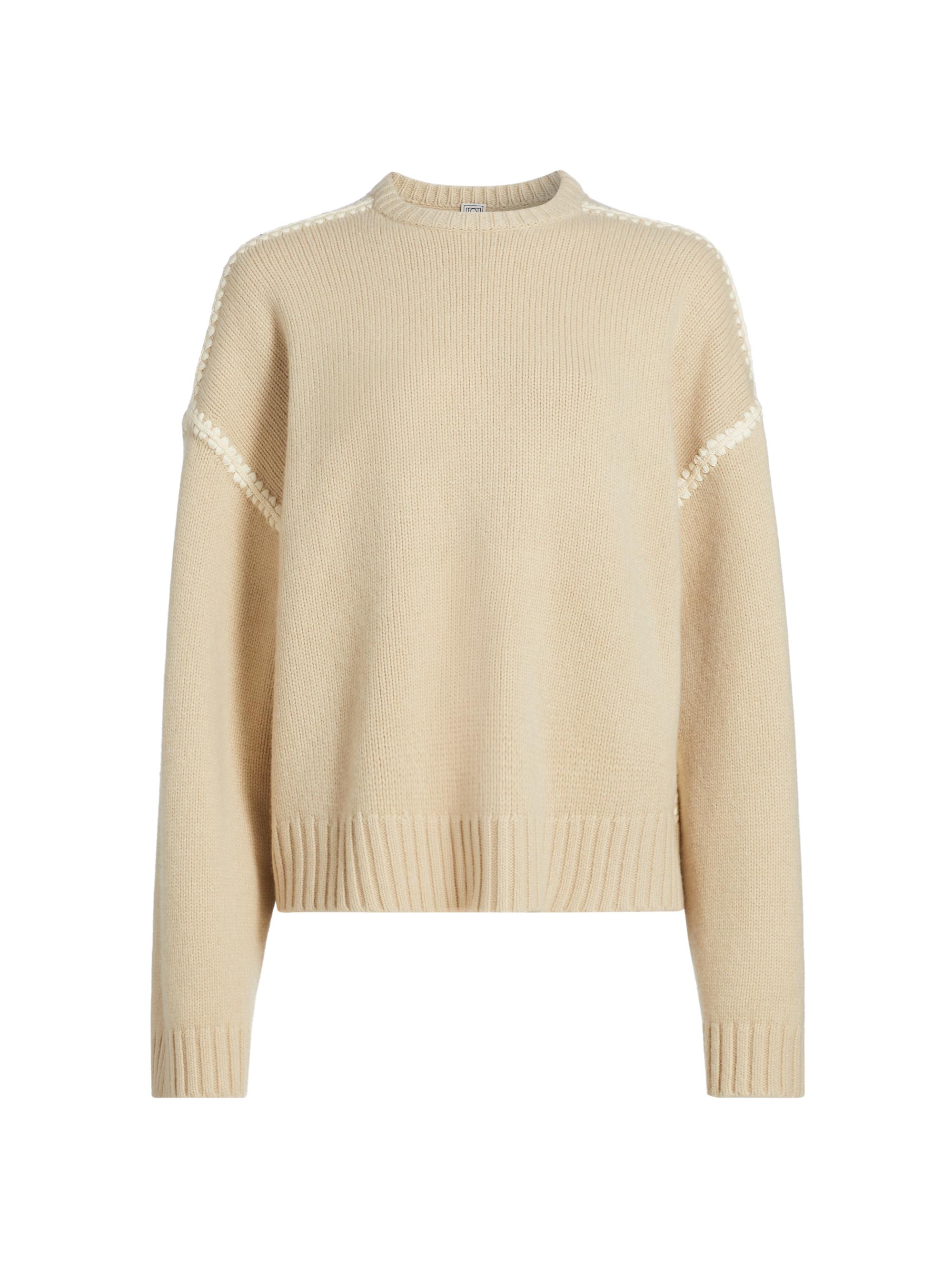 Toteme Women's Wool-Cashmere Embroidered Sweater - Harvest