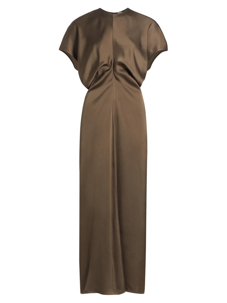 Toteme Satin Gathered Maxi Dress | Saks Fifth Avenue