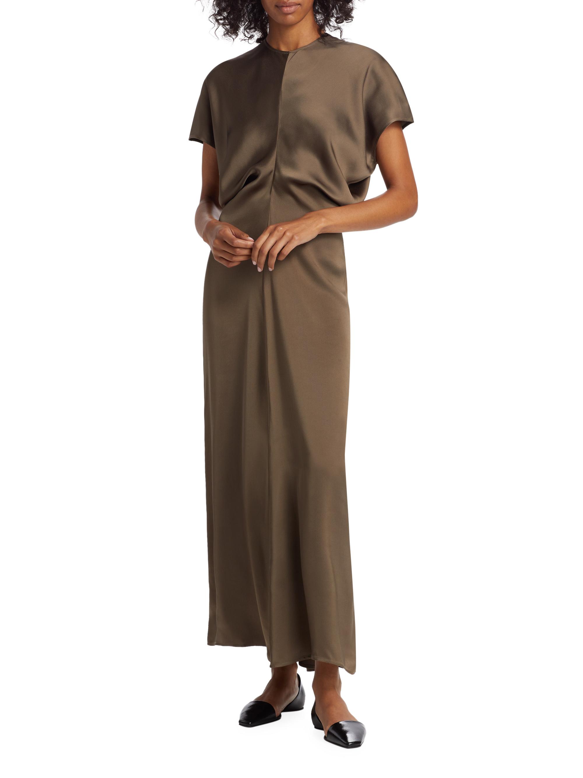 knee length dresses for ladies Satin slip dress black  TOTEME