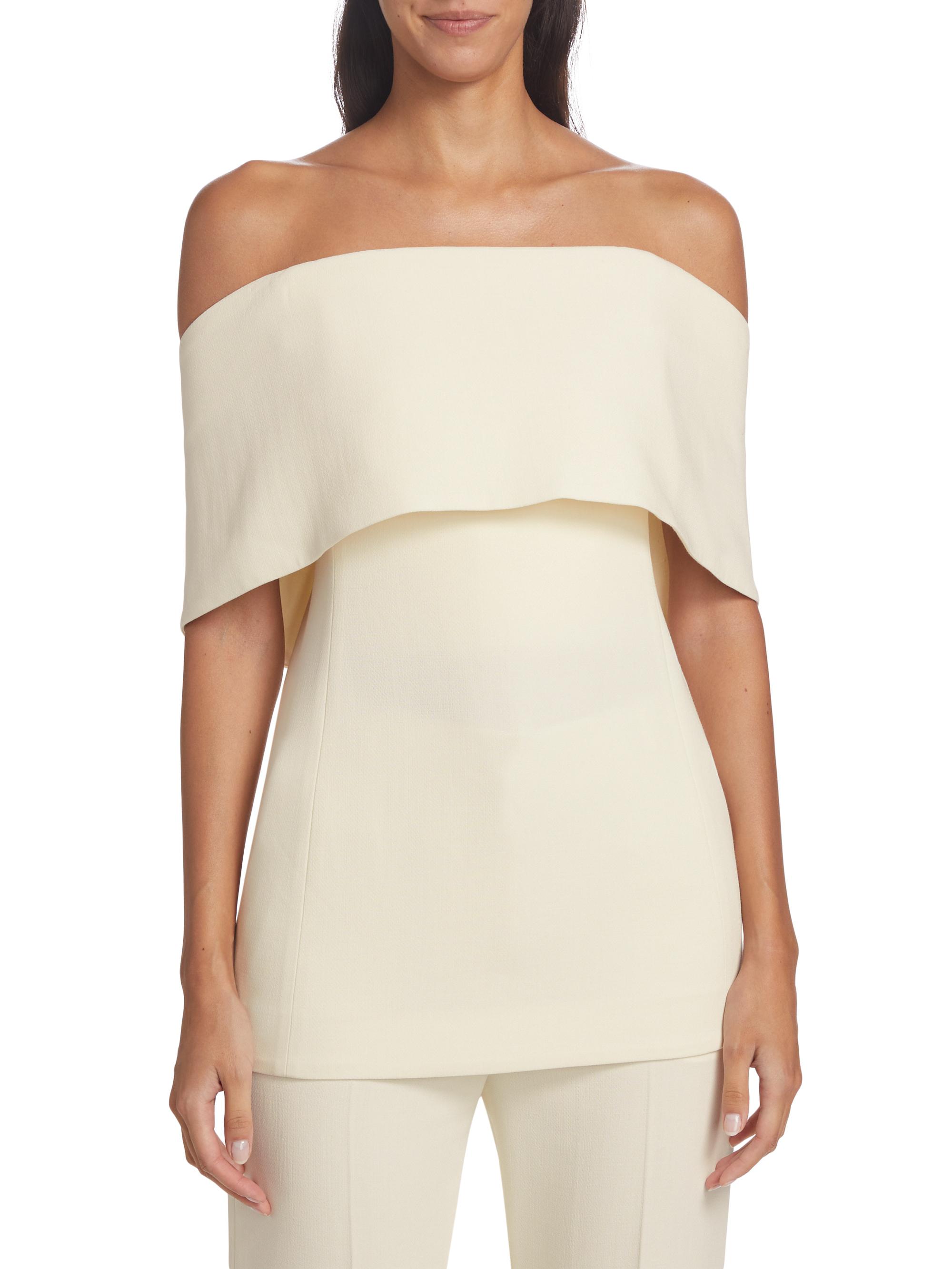 Toteme Wool-Blend Off-The-Shoulder Top | Saks Fifth Avenue