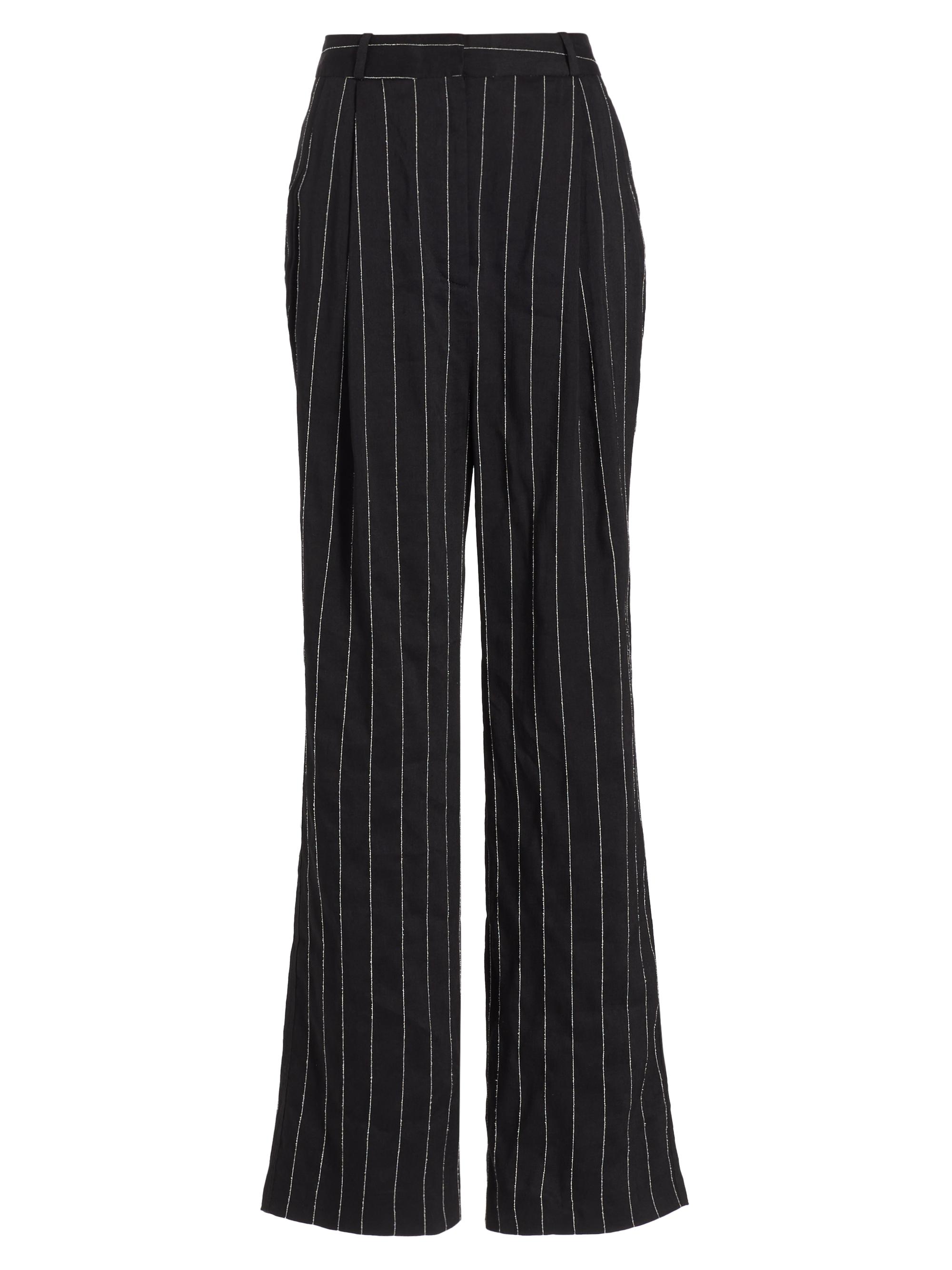 Loulou Studio Women's Enyo Stripe Linen-Blend Pants - Black