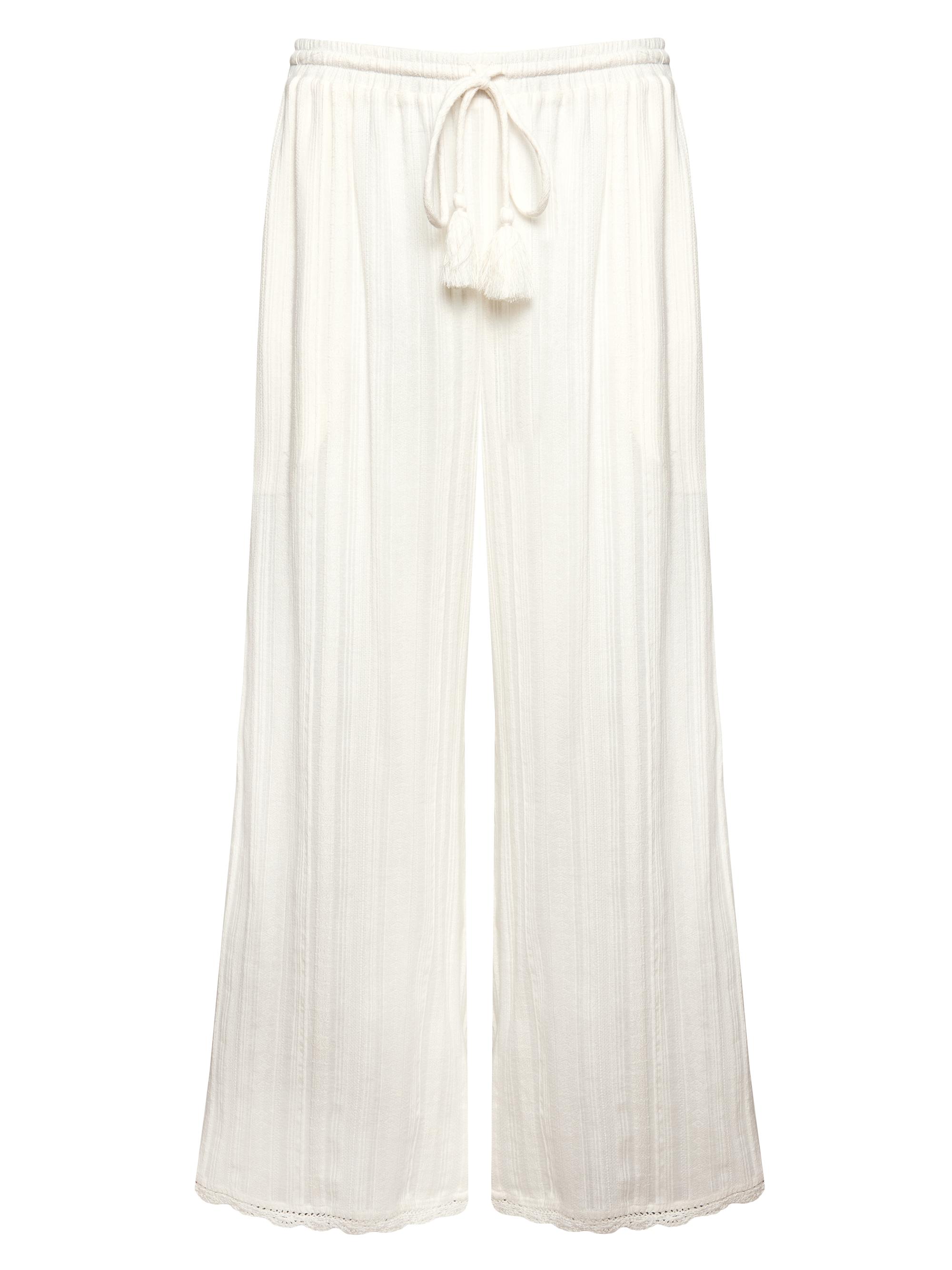 Robin Piccone Women's Jo Stripe Cotton Wide-Leg Pants - White