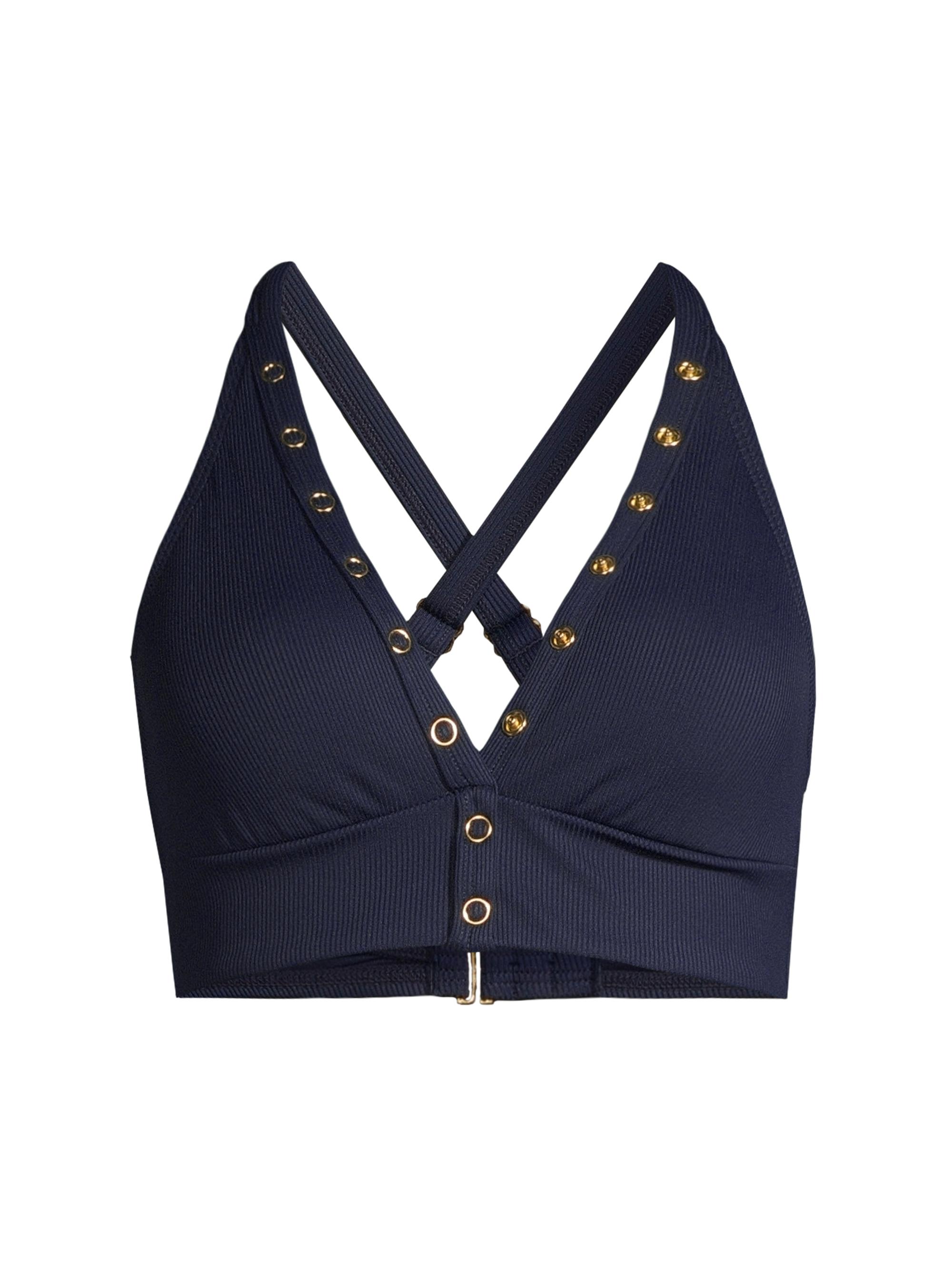 Robin Piccone Women's Amy Halterneck D-Cup Bikini Top - Navy