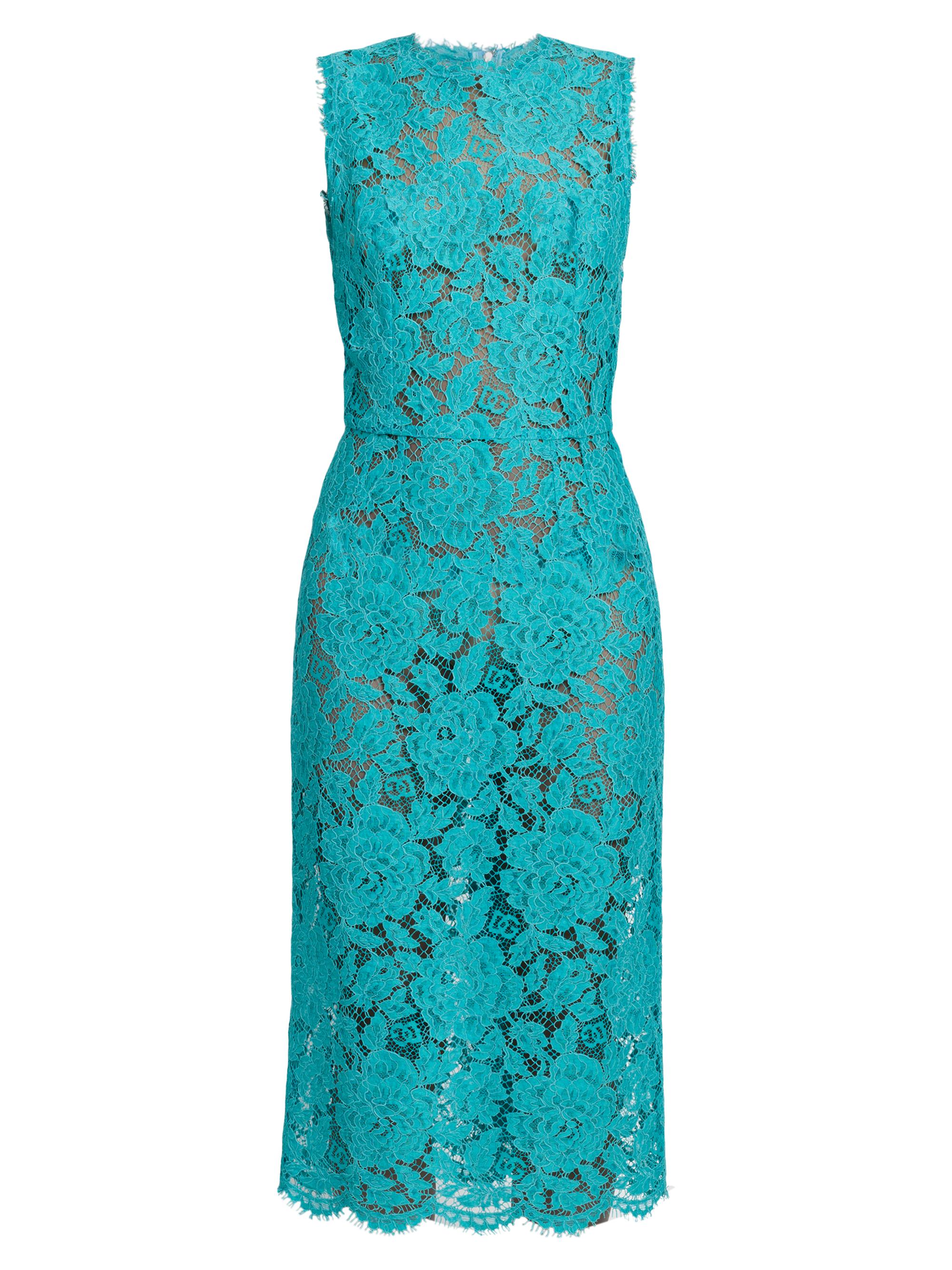 Dolce & Gabbana Women's Floral Lace Sheath Midi-Dress - Turchese
