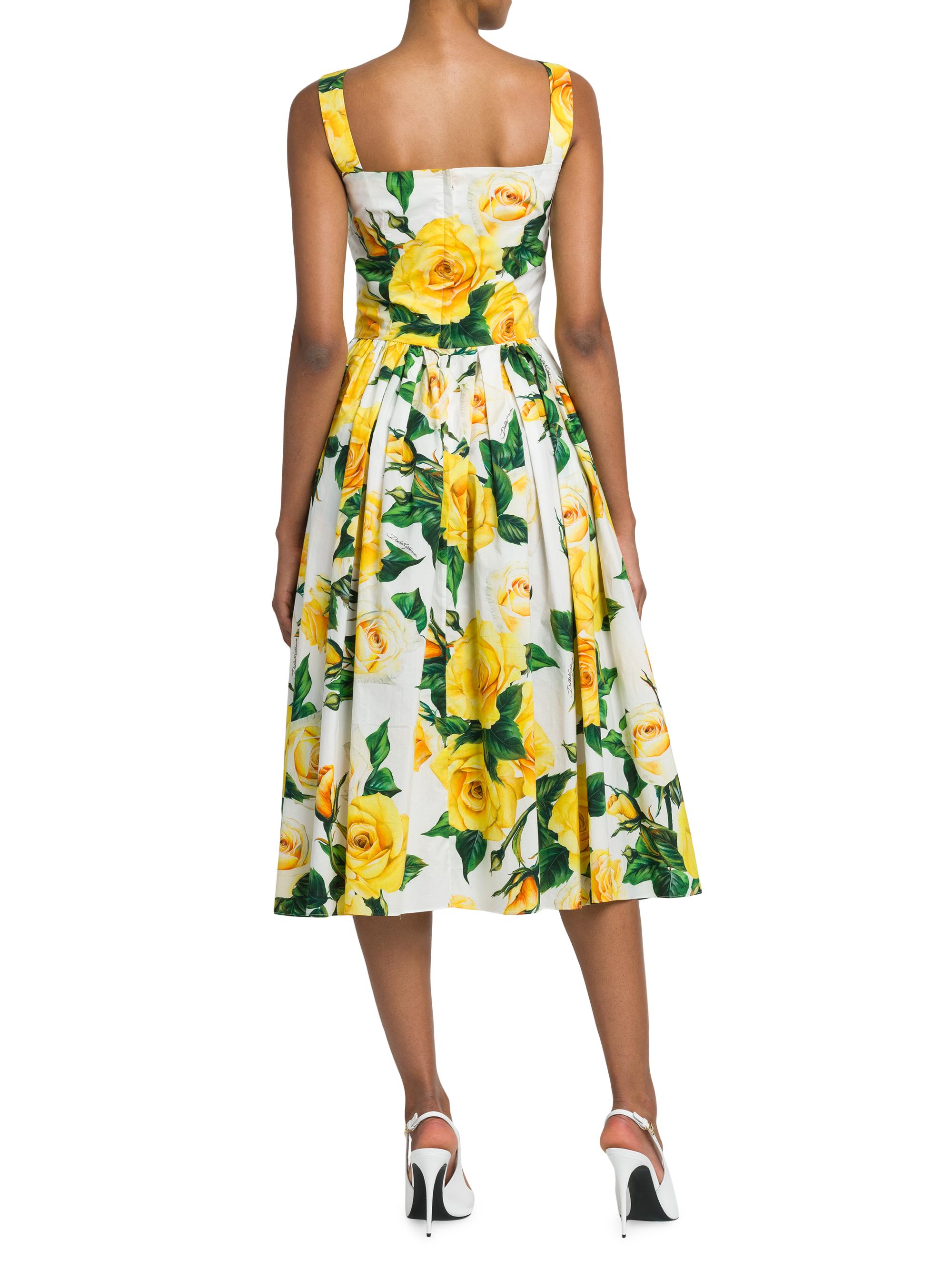 Dolce&Gabbana Rose Print Tank Midi-Dress | Saks Fifth Avenue