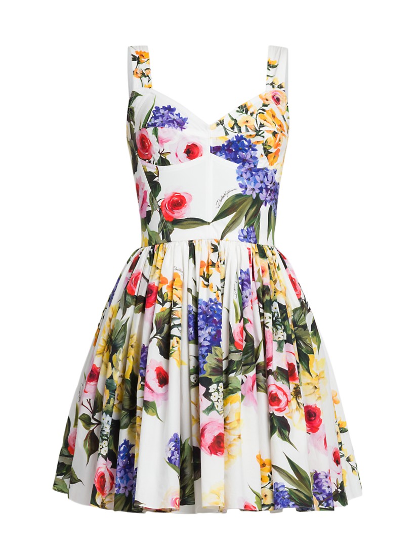 Shop Dolce&Gabbana Floral Poplin Bustier Minidress | Saks Shop Dolce&Gabbana Floral Poplin Bustier Minidress | Saks
