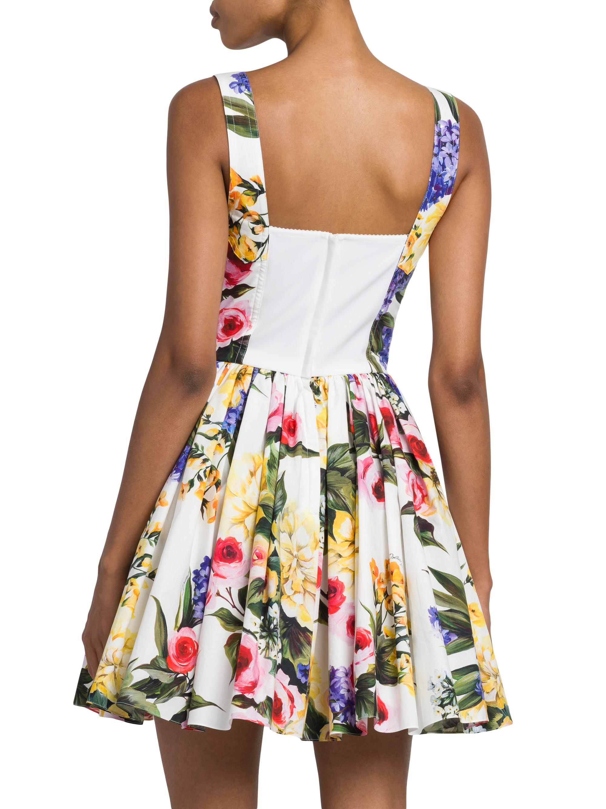 Dolce&Gabbana Floral Poplin Bustier Minidress | Saks Fifth Avenue