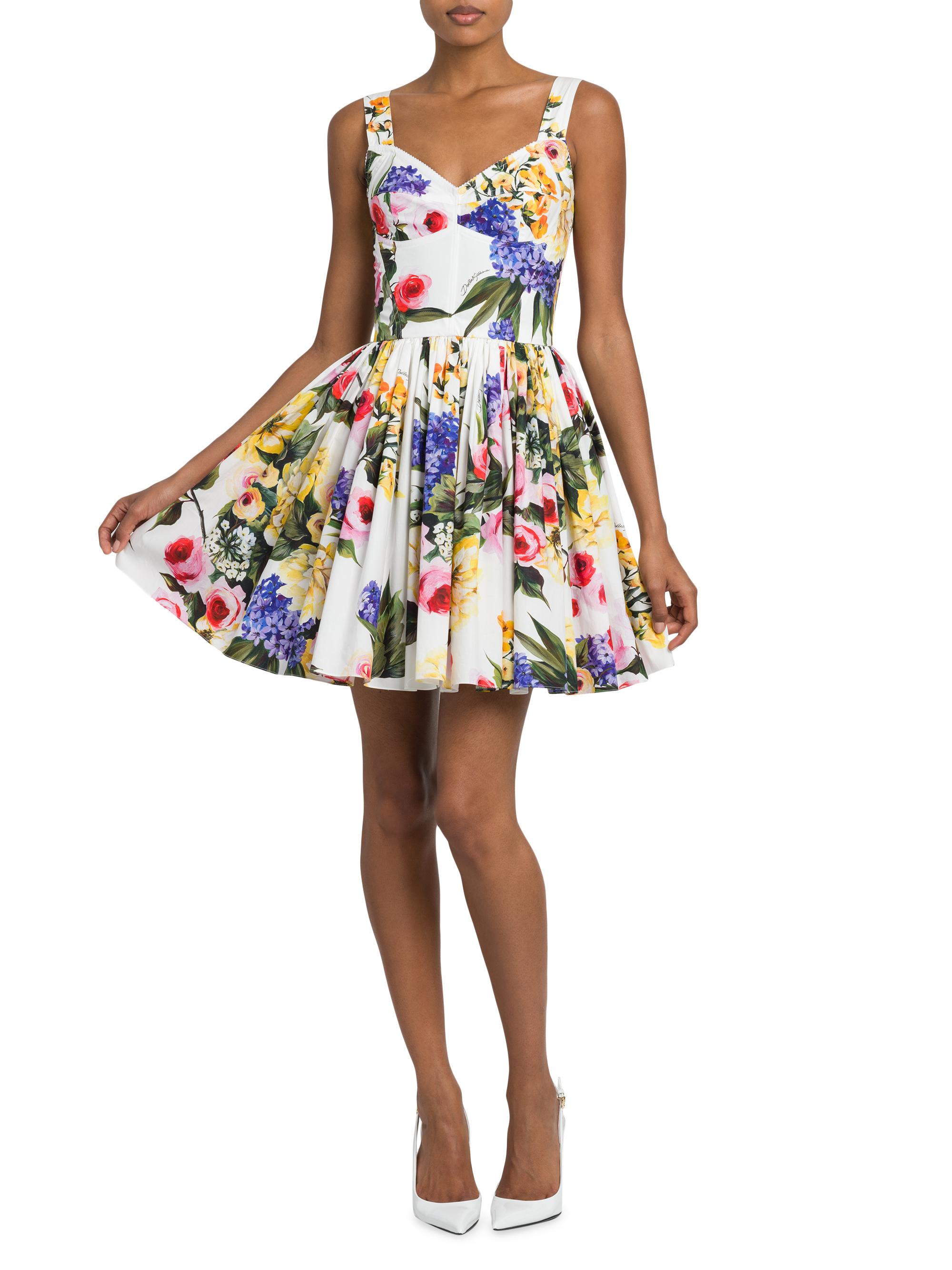 Dolce&Gabbana Floral Poplin Bustier Minidress | Saks Fifth Avenue