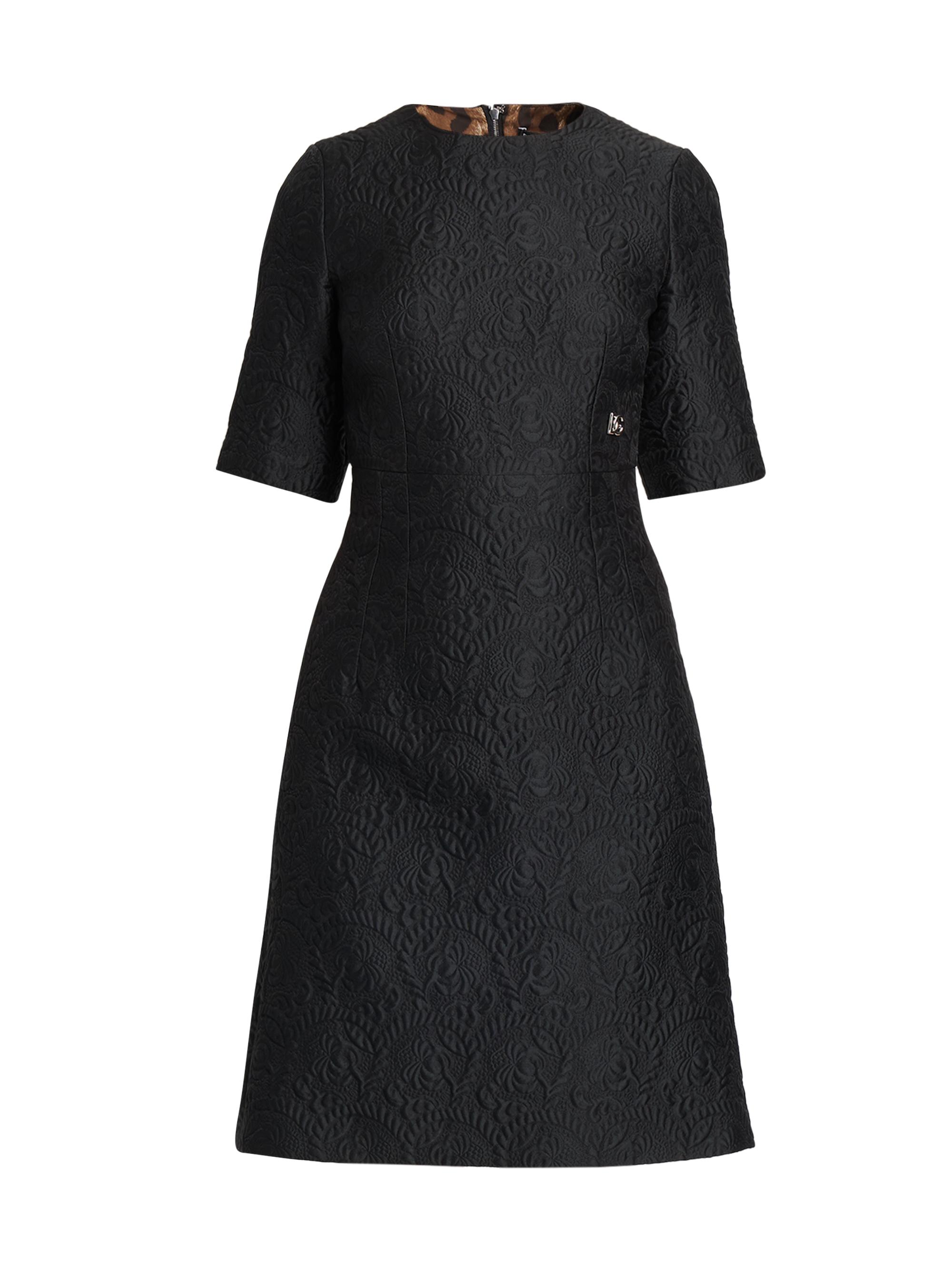 Dolce & Gabbana Women's Brocade Jacqaurd A-Liine Dress - Nero
