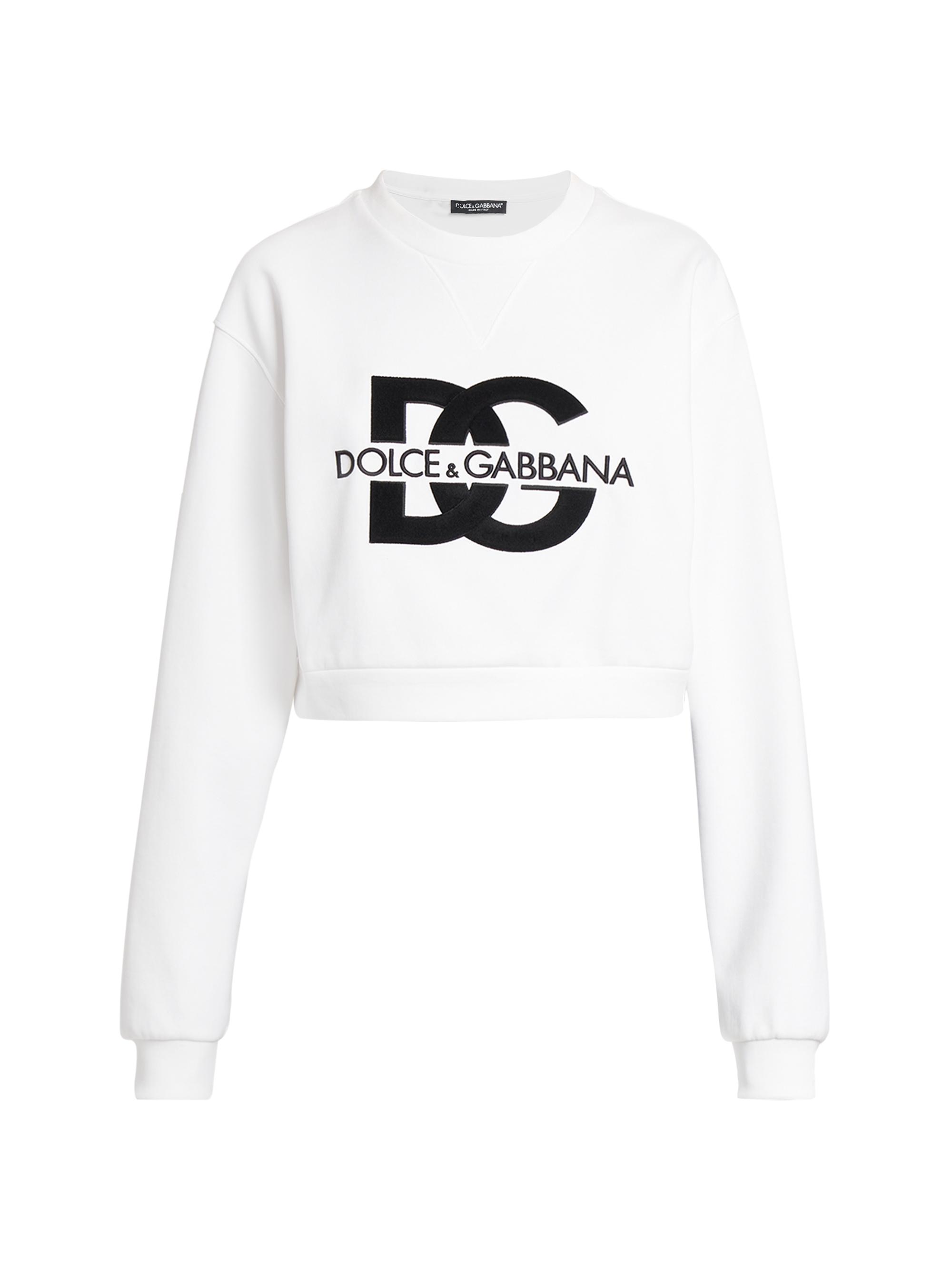 DG cropped velvet sweatshirt