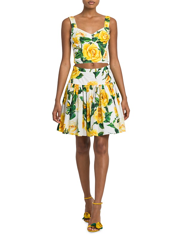 Shop Dolce&Gabbana Rose Print Pleated Miniskirt | Saks Fifth Shop Dolce&Gabbana Rose Print Pleated Miniskirt | Saks Fifth
