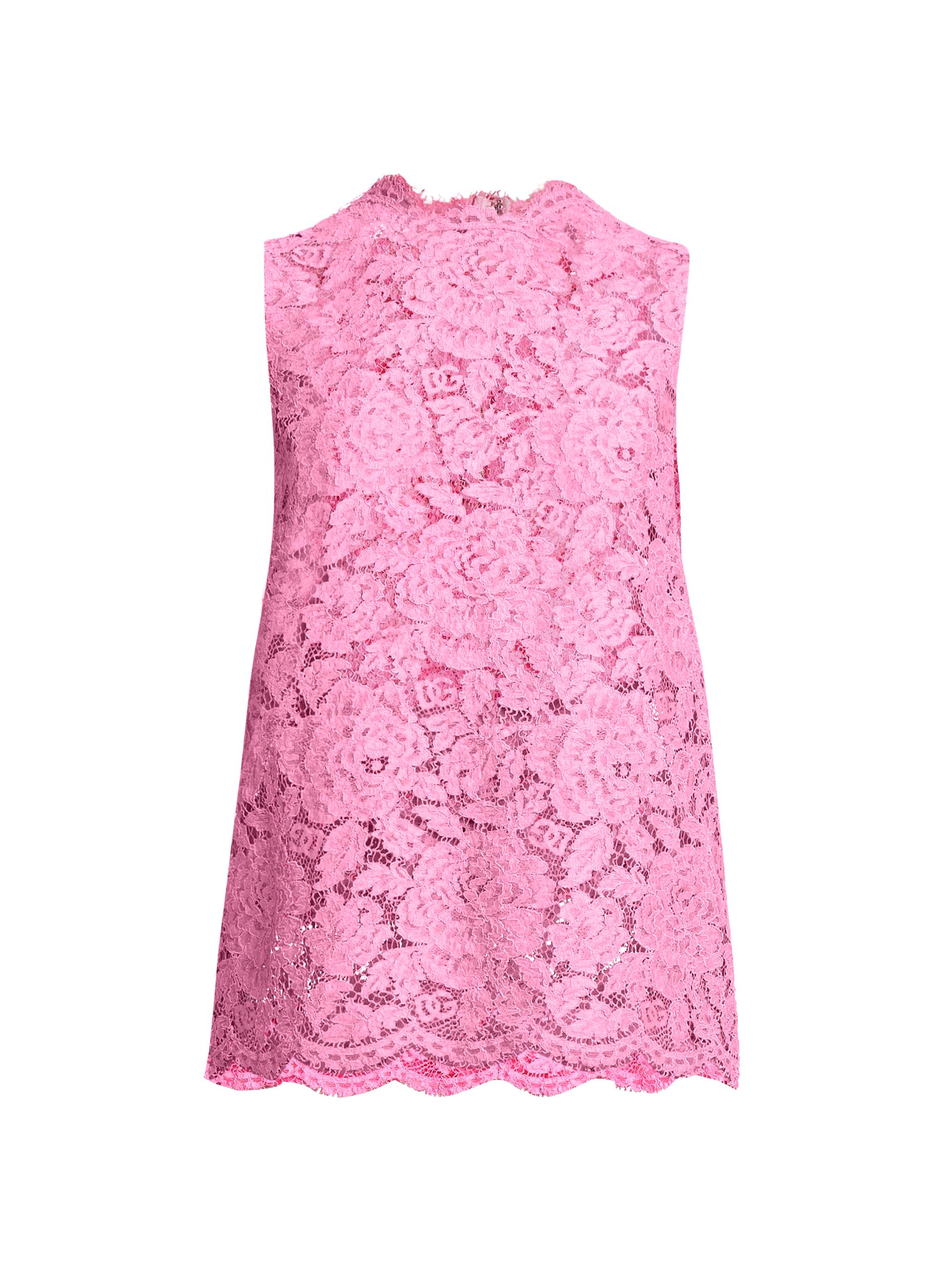 Dolce & Gabbana Women's Lace Sleeveless Longline Top - Rosa
