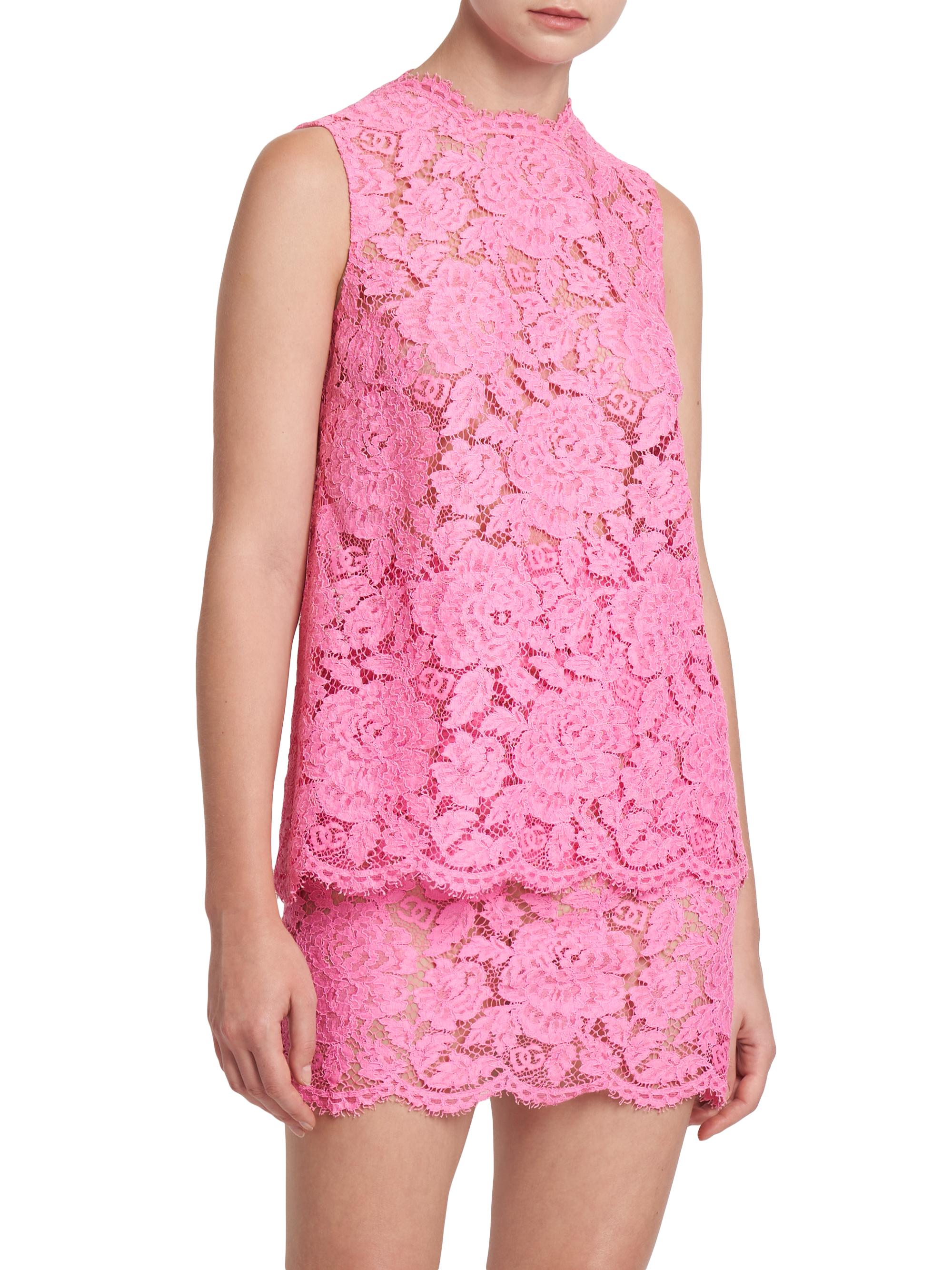 Dolce & Gabbana Brown Lace Trim V-neck Sleeveless Tank Top