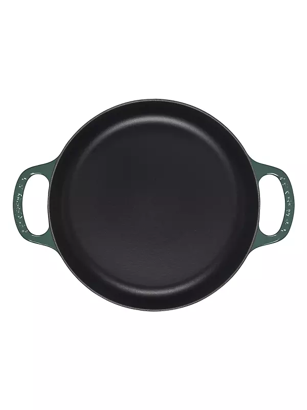 28 cm Dia. Enameled Cast Iron Saute Pan. Capacity: 3.75 Quart (QT) – Matte  Black Enamel Interior, Cranberry Porcelain Enamel Exterior – La Cuisine