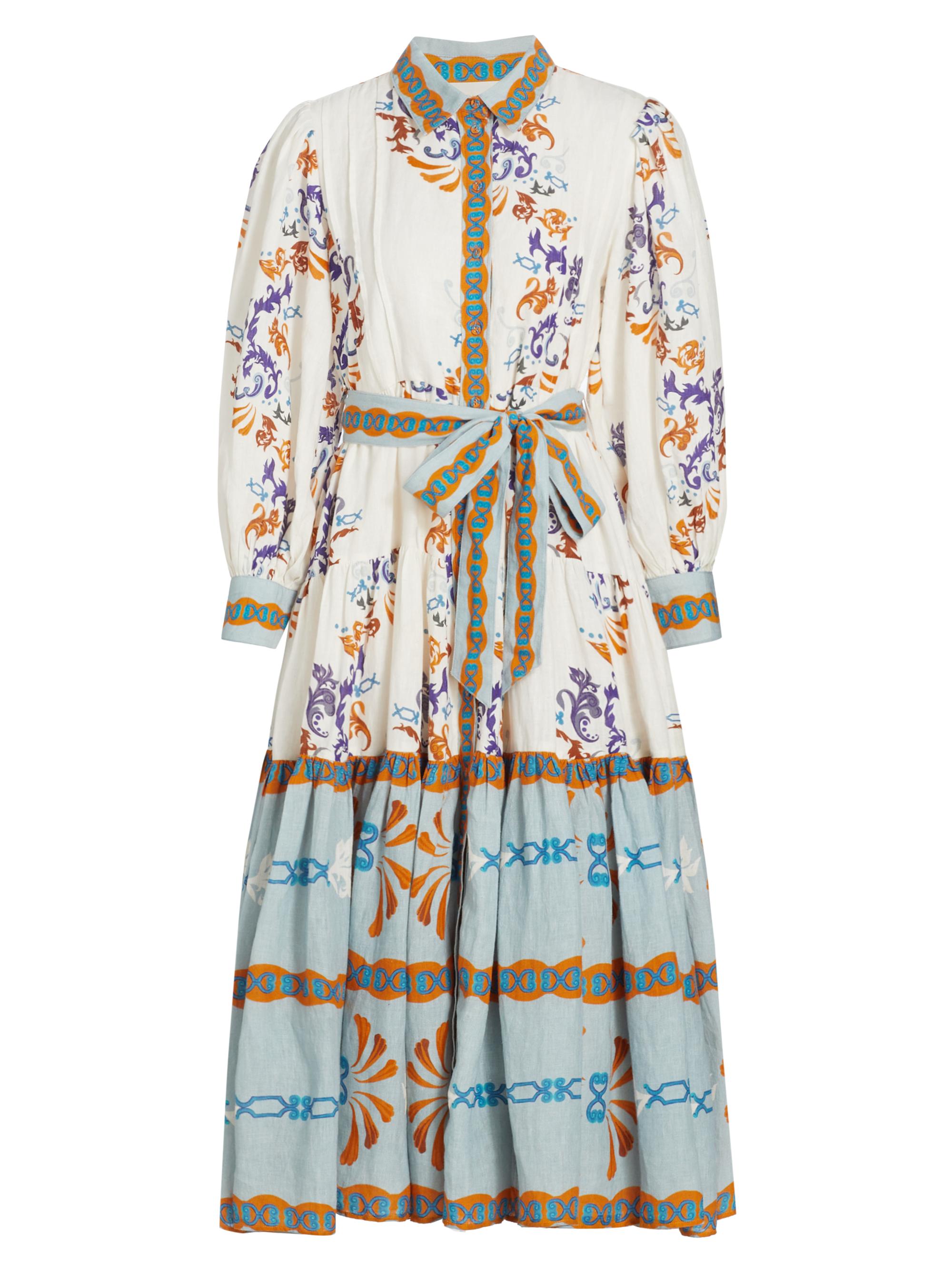 Carolina K Women's Eterna Marie Jane Printed Shirtdress - Lotus Cream