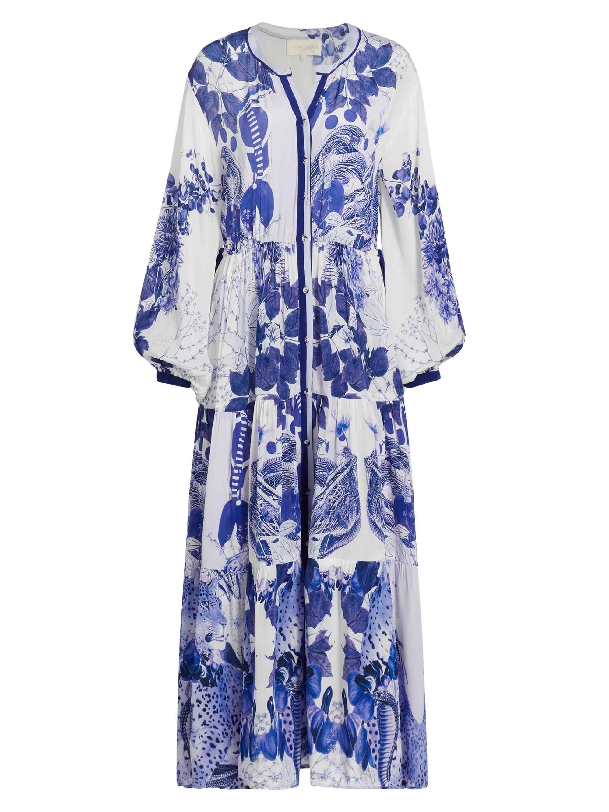 knee length dresses for ladies Jordan One-Shoulder Maxi Dress in Carolina Blue