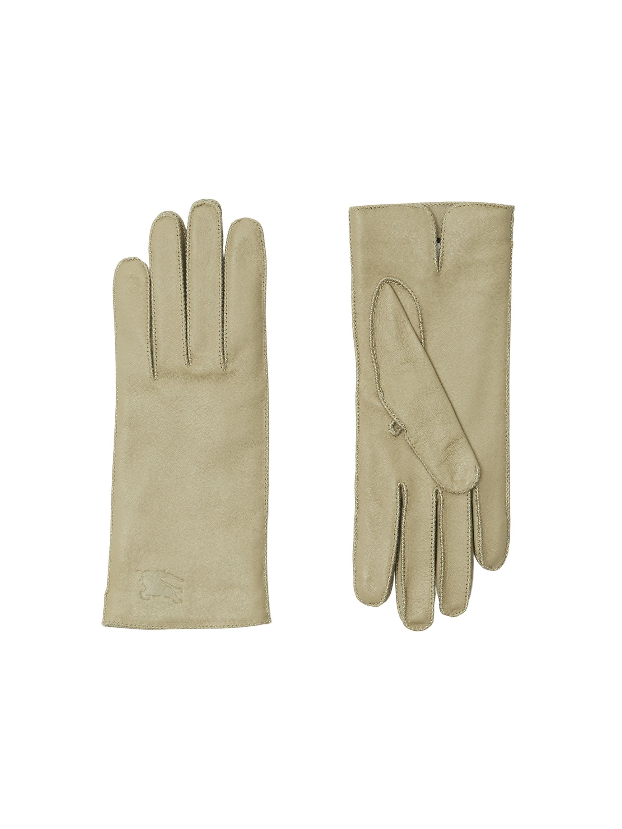 Burberry Women's Cashmere-Lined Leather Gloves - Hunter