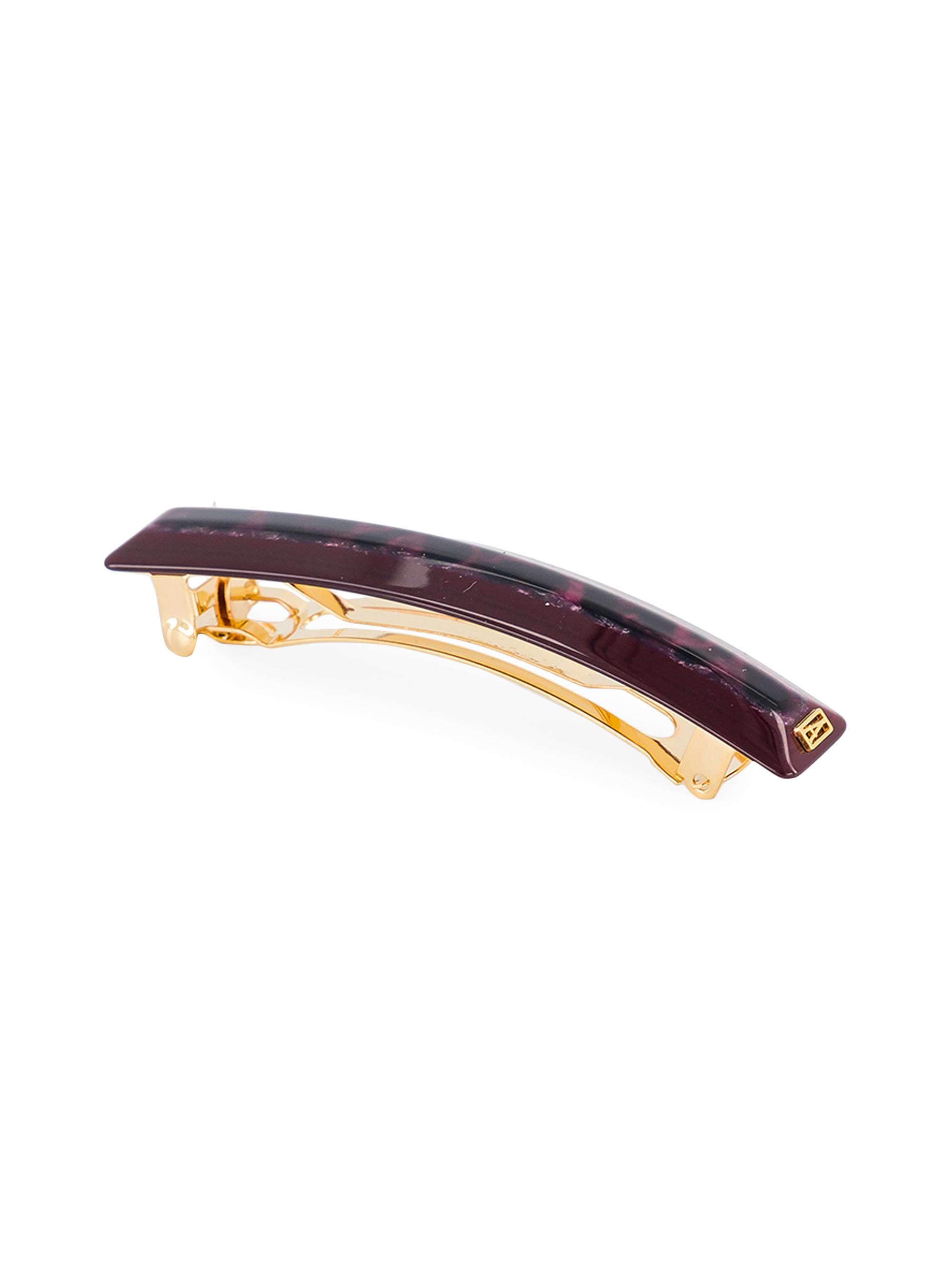 Alexandre de Paris Women's Archi Chic Leopard Barrette - Animal Bordeaux
