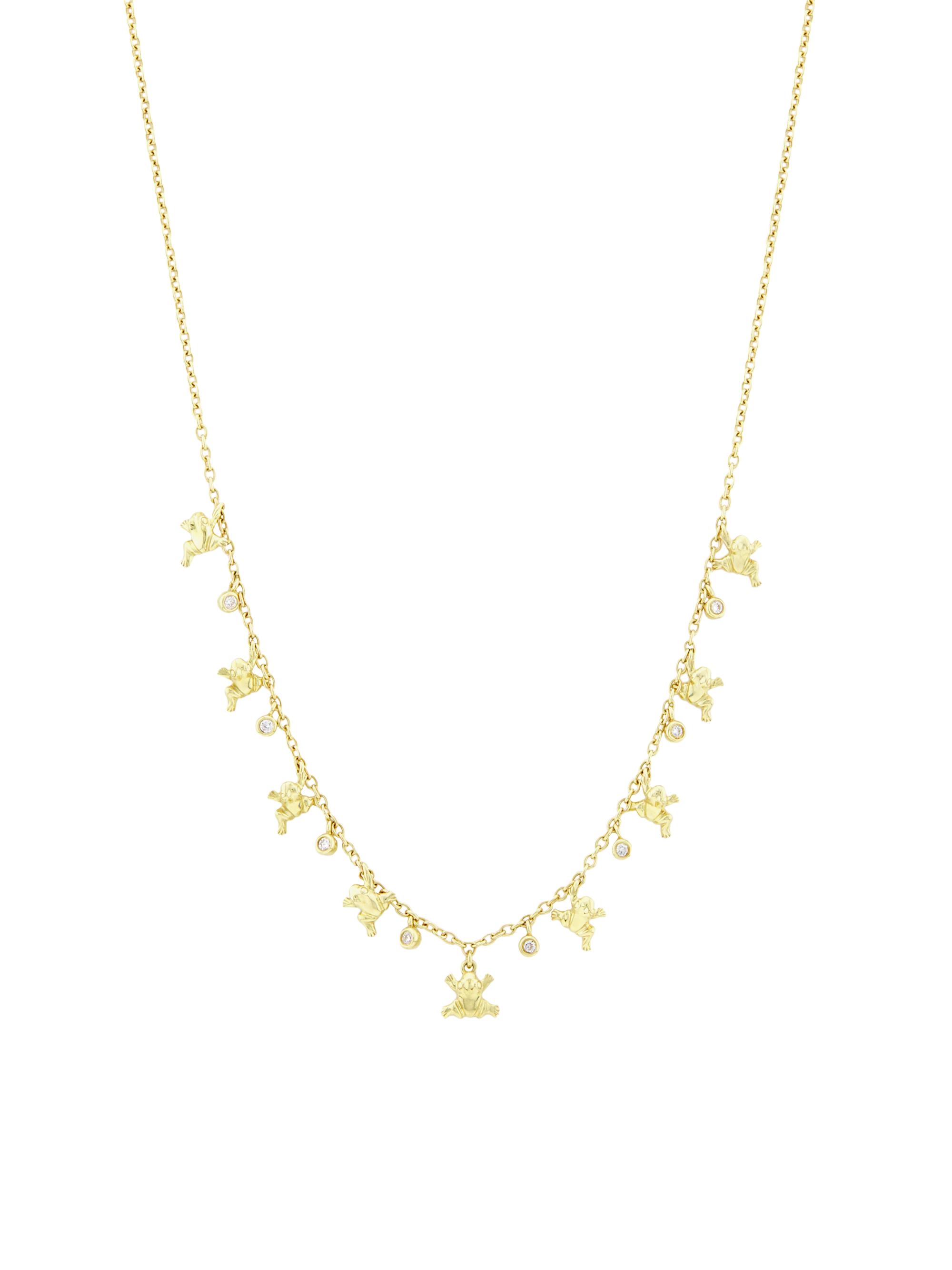 Onirikka Women's Leap 18K Yellow Gold & 0.12 TCW Diamond Frog Necklace - Gold