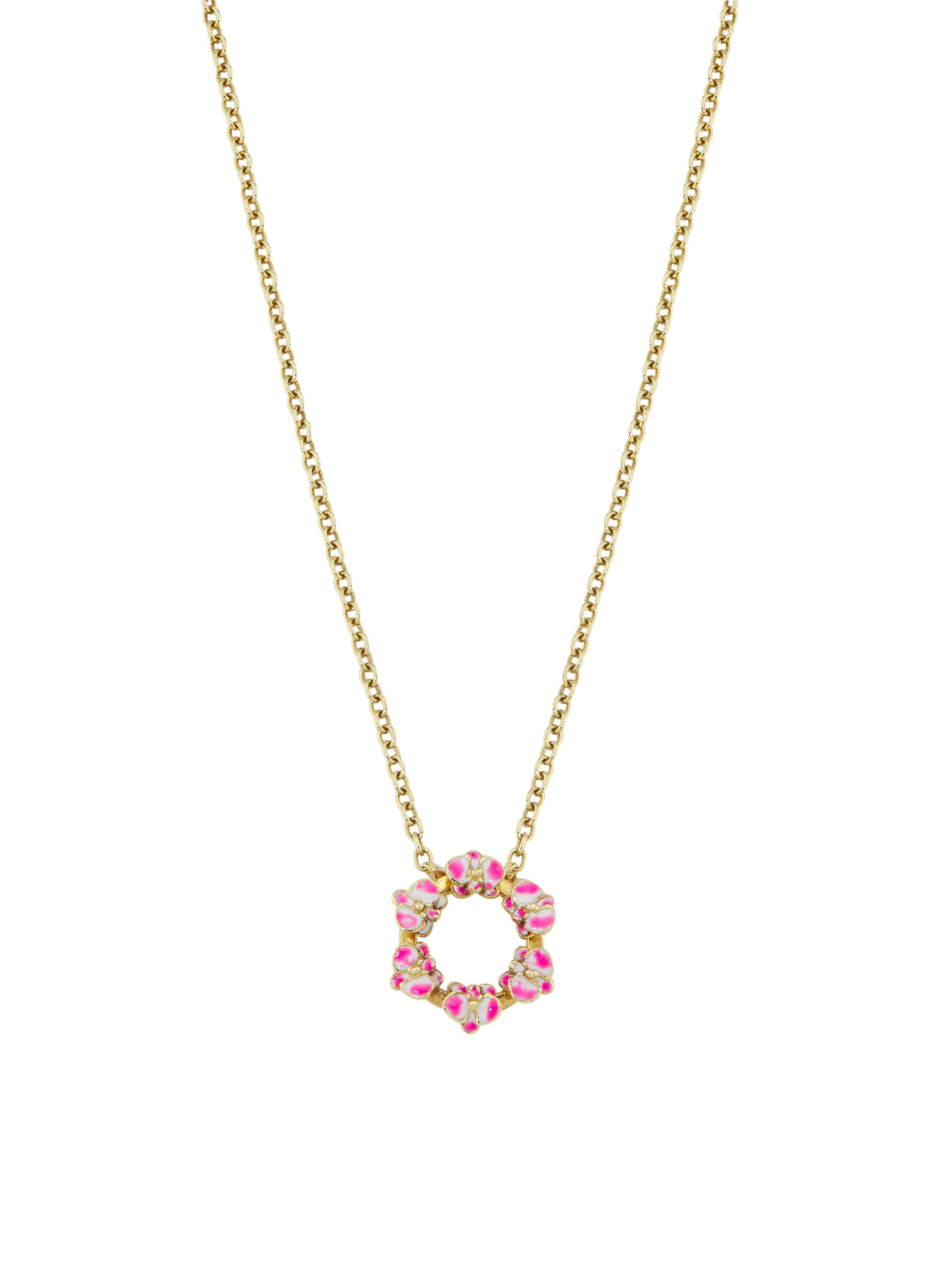 Onirikka Women's Kidea 18K Yellow Gold & Enamel Circle Pendant Necklace - Pink