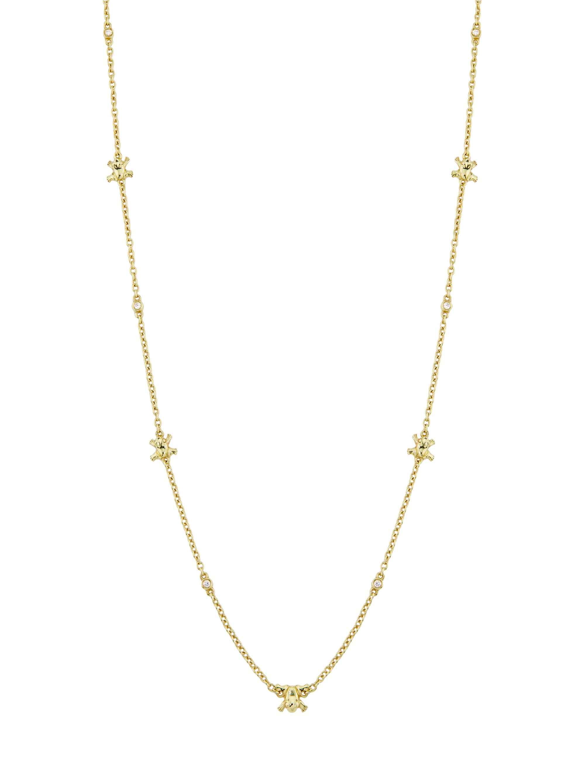 Onirikka Women's Leap 18K Yellow Gold & 0.12 TCW Diamond Frog Station Necklace - Gold