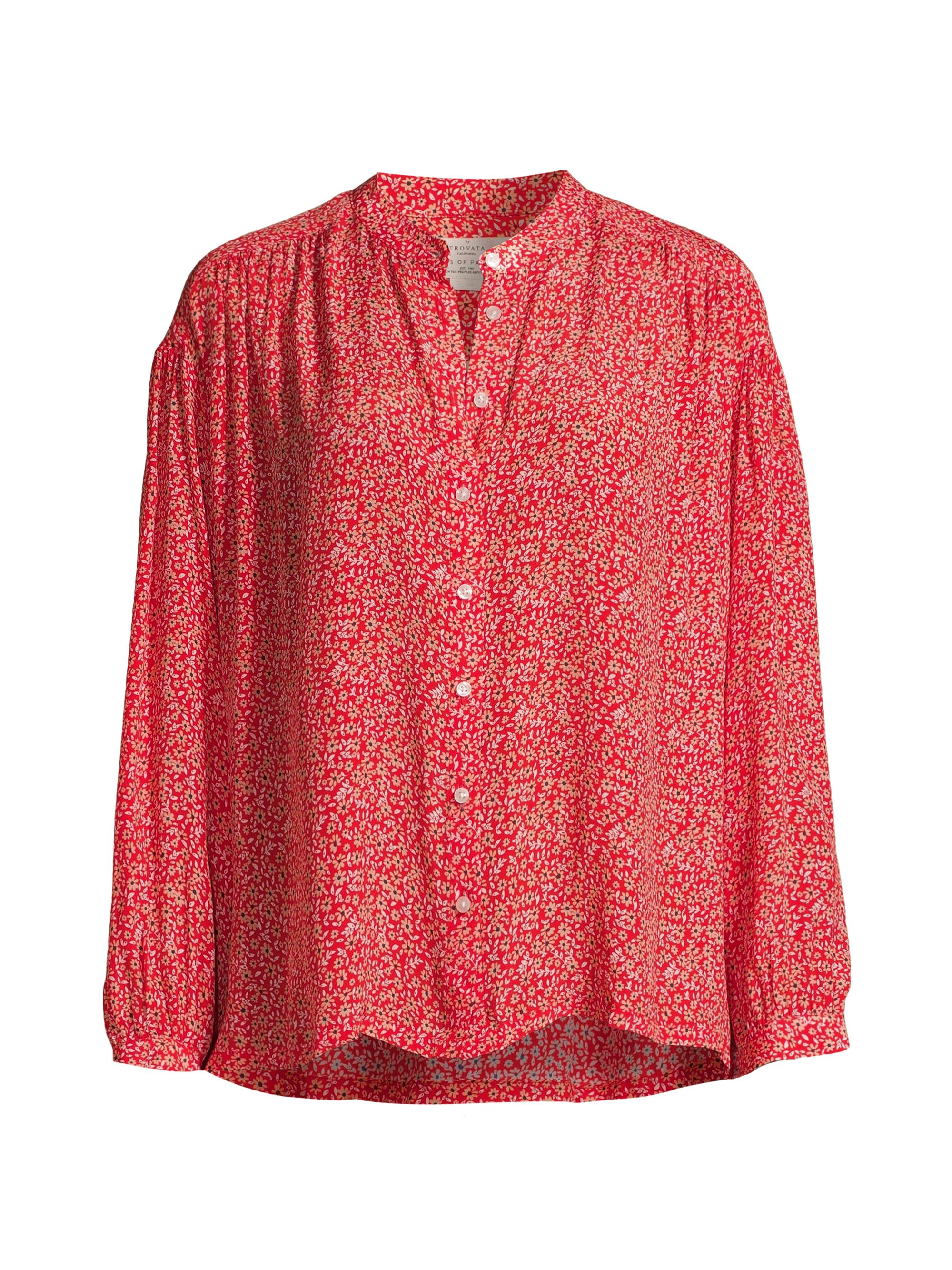 Birds of Paradis Women's Lilly Floral Shirt - Red Multi
