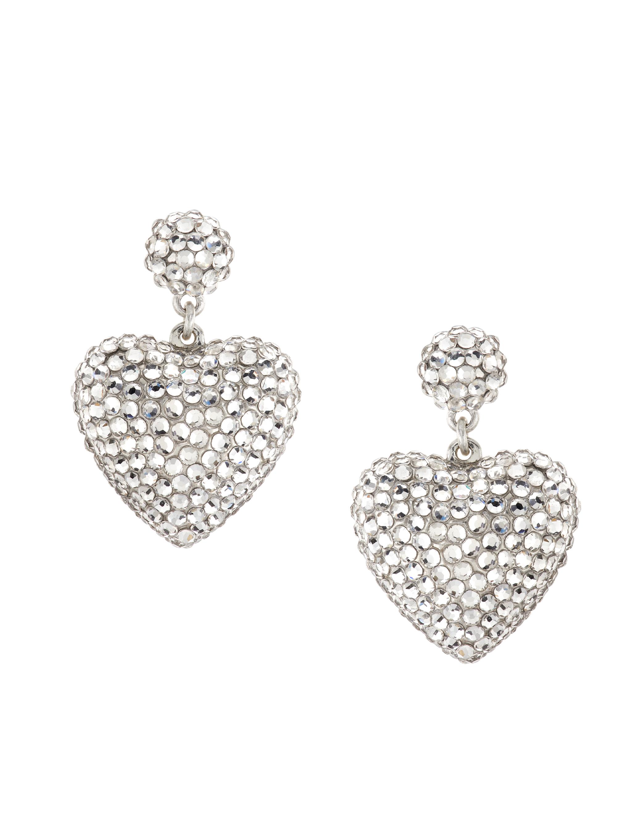Roxanne Assoulin Women's Heart & Soul Silvertone & Cubic Zirconia Heart Drop Earrings - Vintage Silver