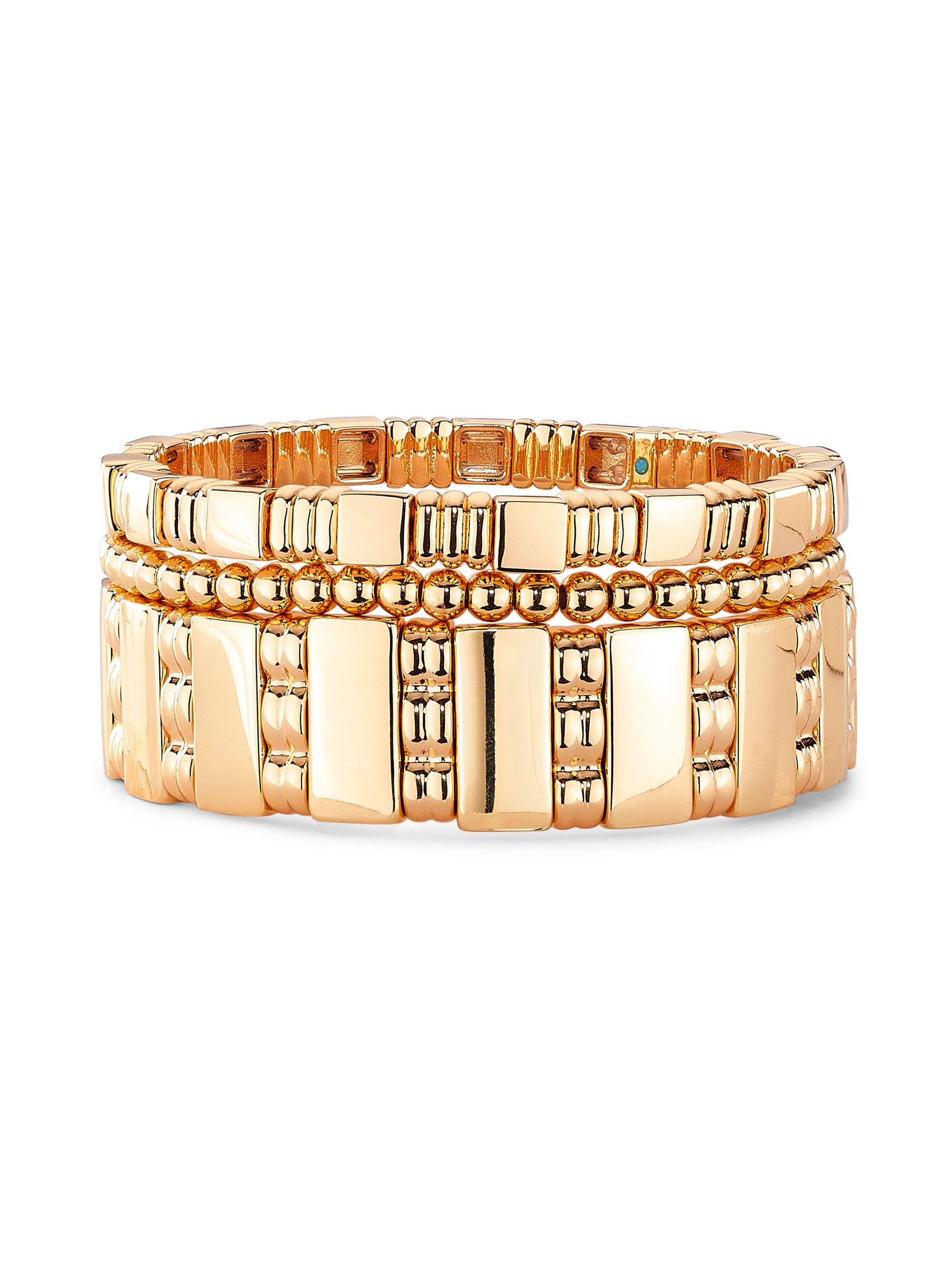 Roxanne Assoulin Women's Golden Rule Set Of 3 Goldtone Stretch Bracelets - Gold