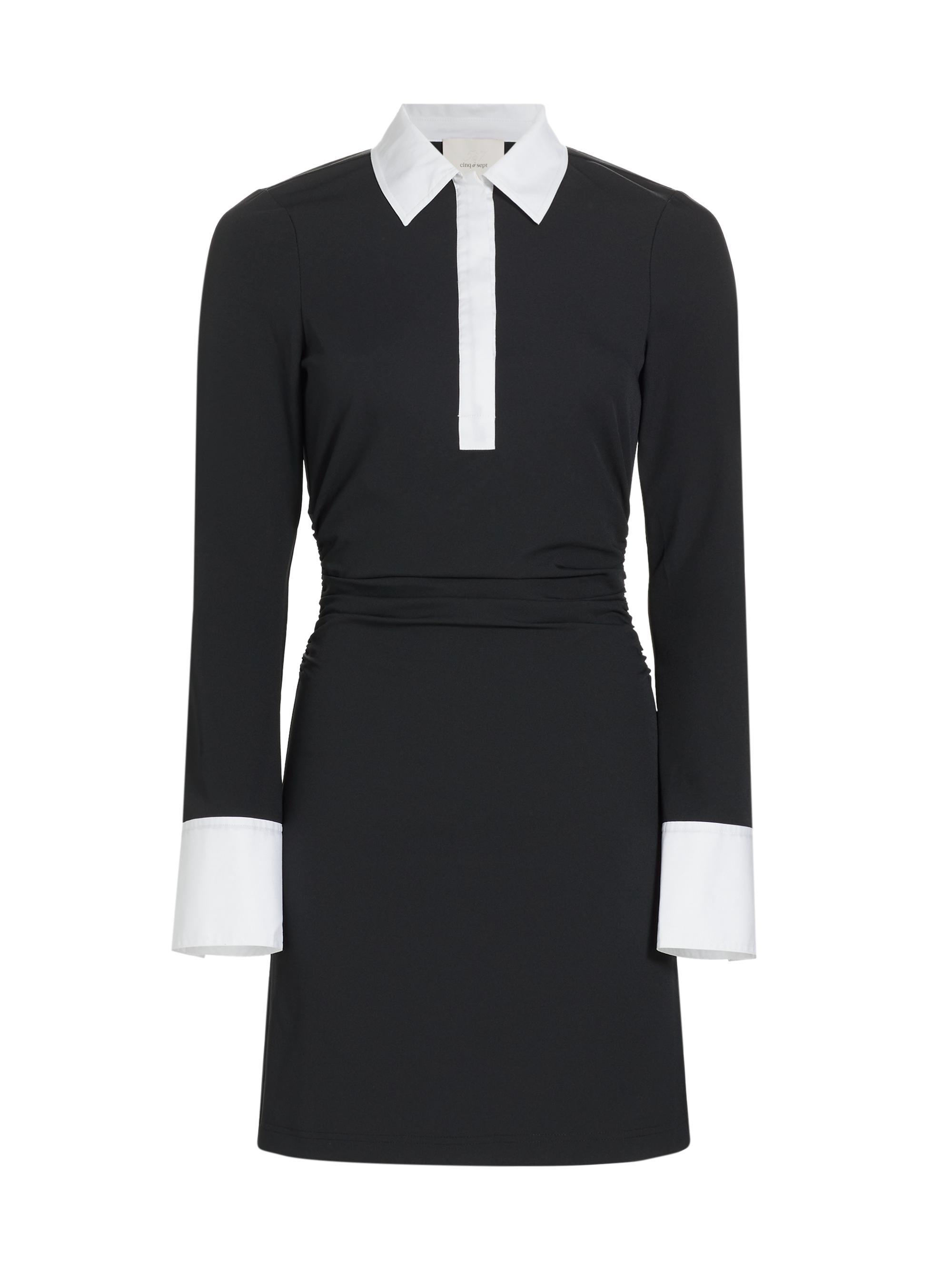 CINQ A SEPT Women's Elowen Long-Sleeve Minidress - Black White