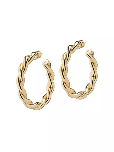 Lilly 14K Gold-Plated Rope Baby Huggie Hoops