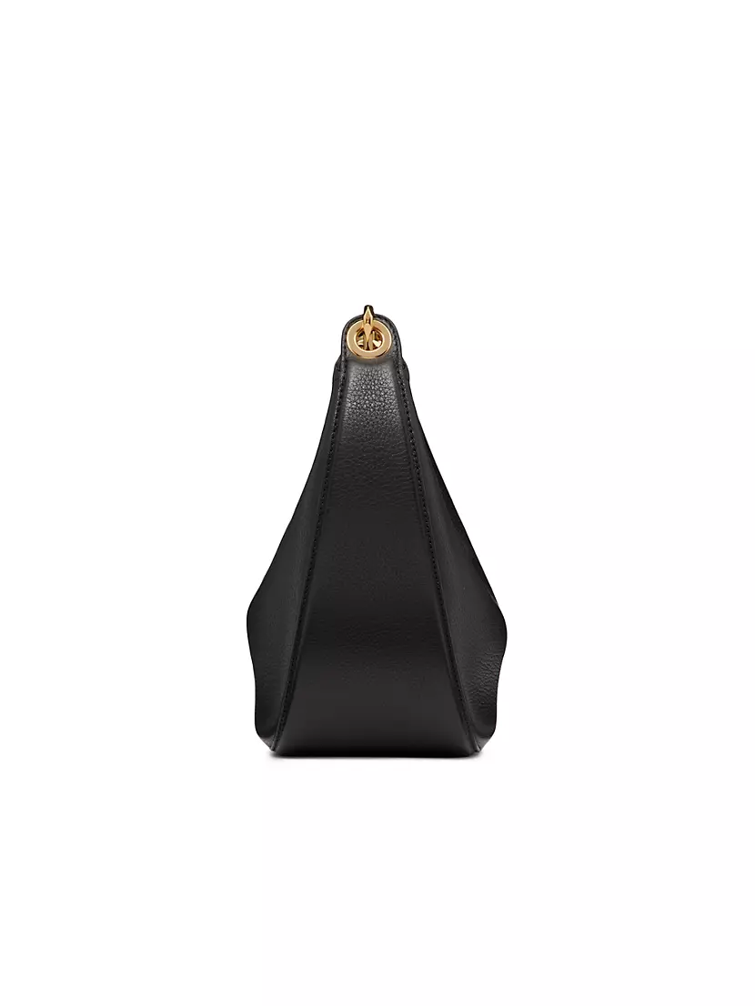 Small Vlogo Moon Hobo Bag In Grainy Calfskin With Chain for Woman in  Cappuccino