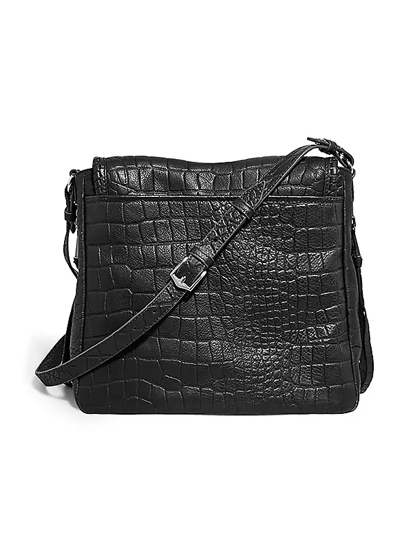 Maje Lover crocodile-effect Bag Strap - Black