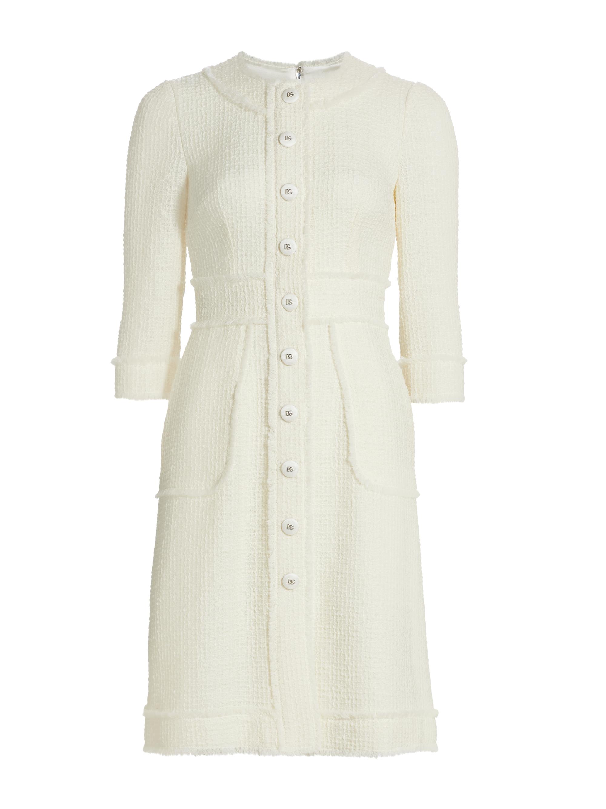 Dolce & Gabbana Women's Tweed Sheath Minidress - Cream