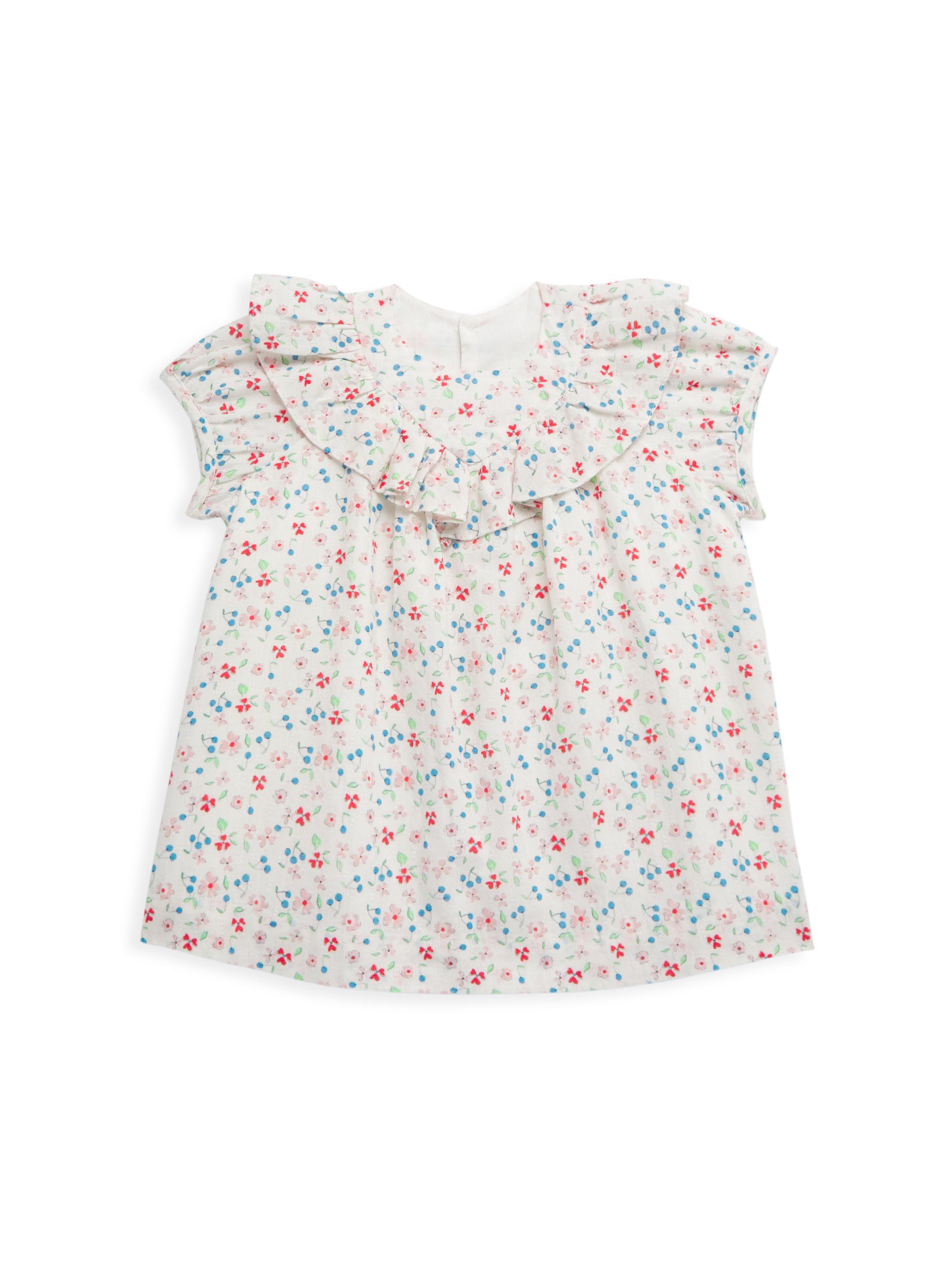 Bonpoint Baby Girl's & Little Girl's Floral Print Ruffle-Trim Top 12 Months